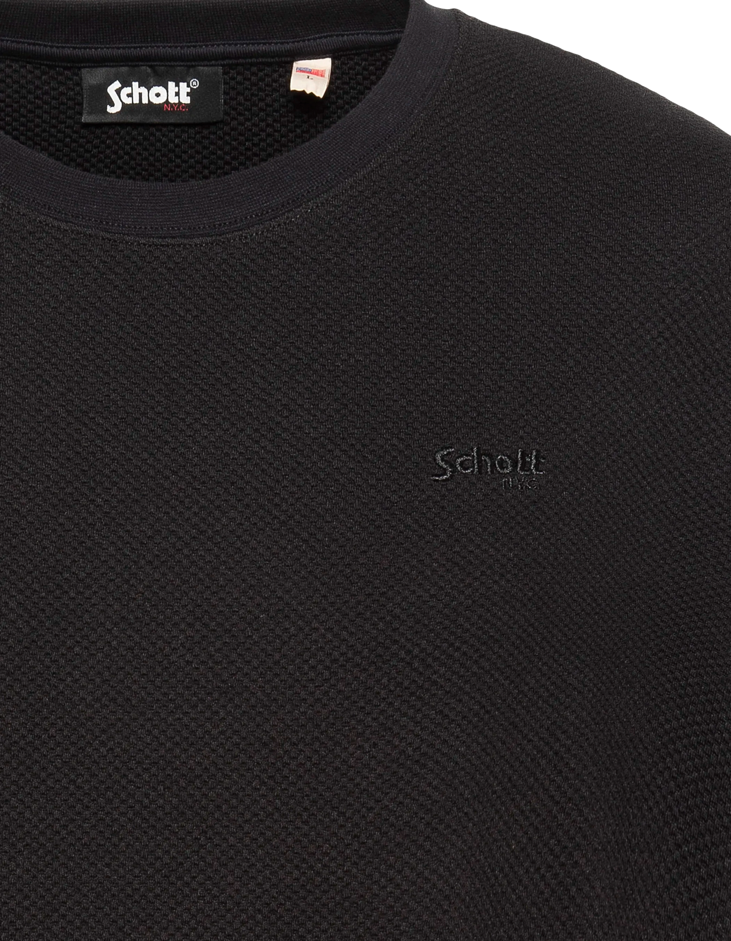 T-shirt noir maille effet gaufré