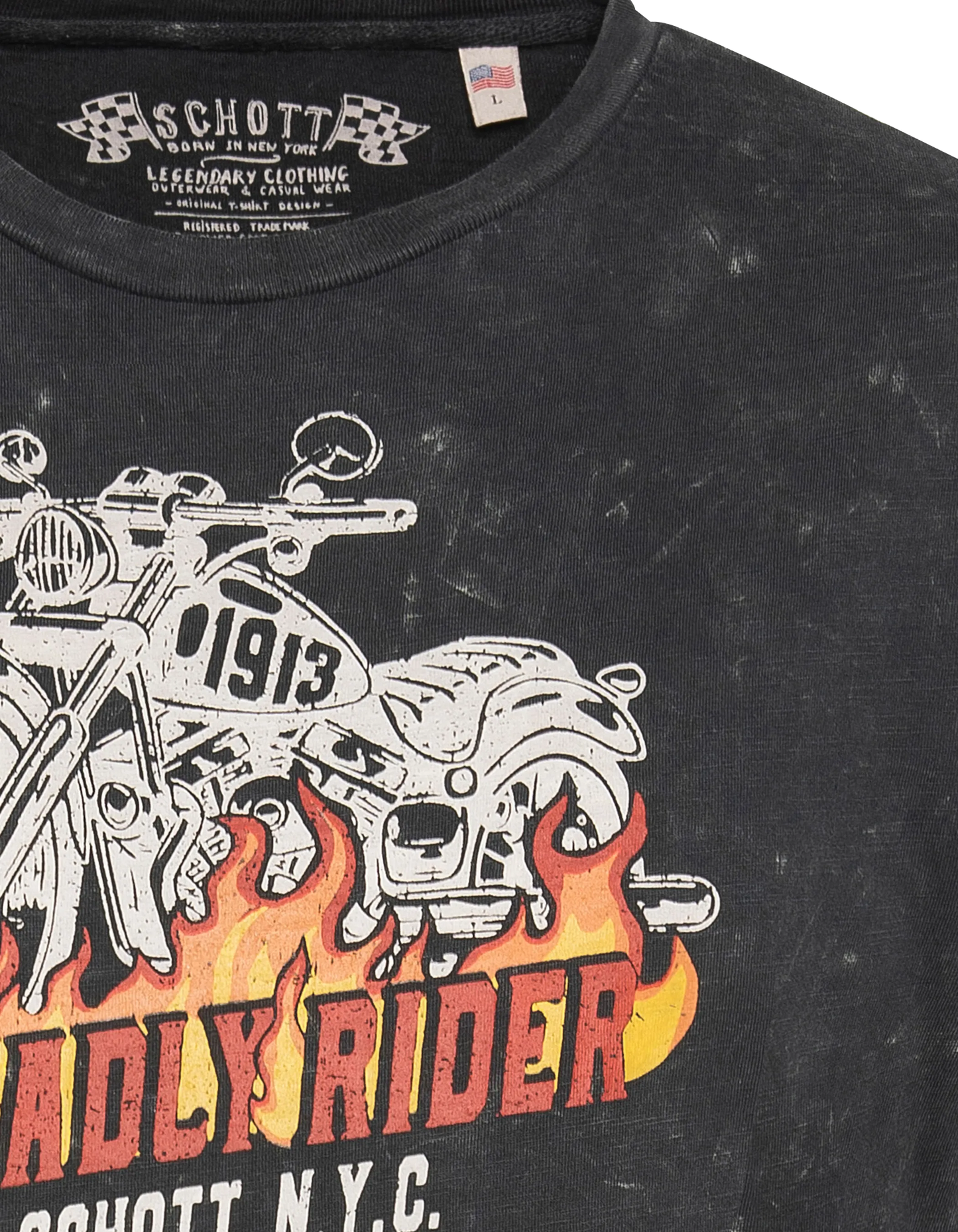 T-shirt in motociclista nera flasita