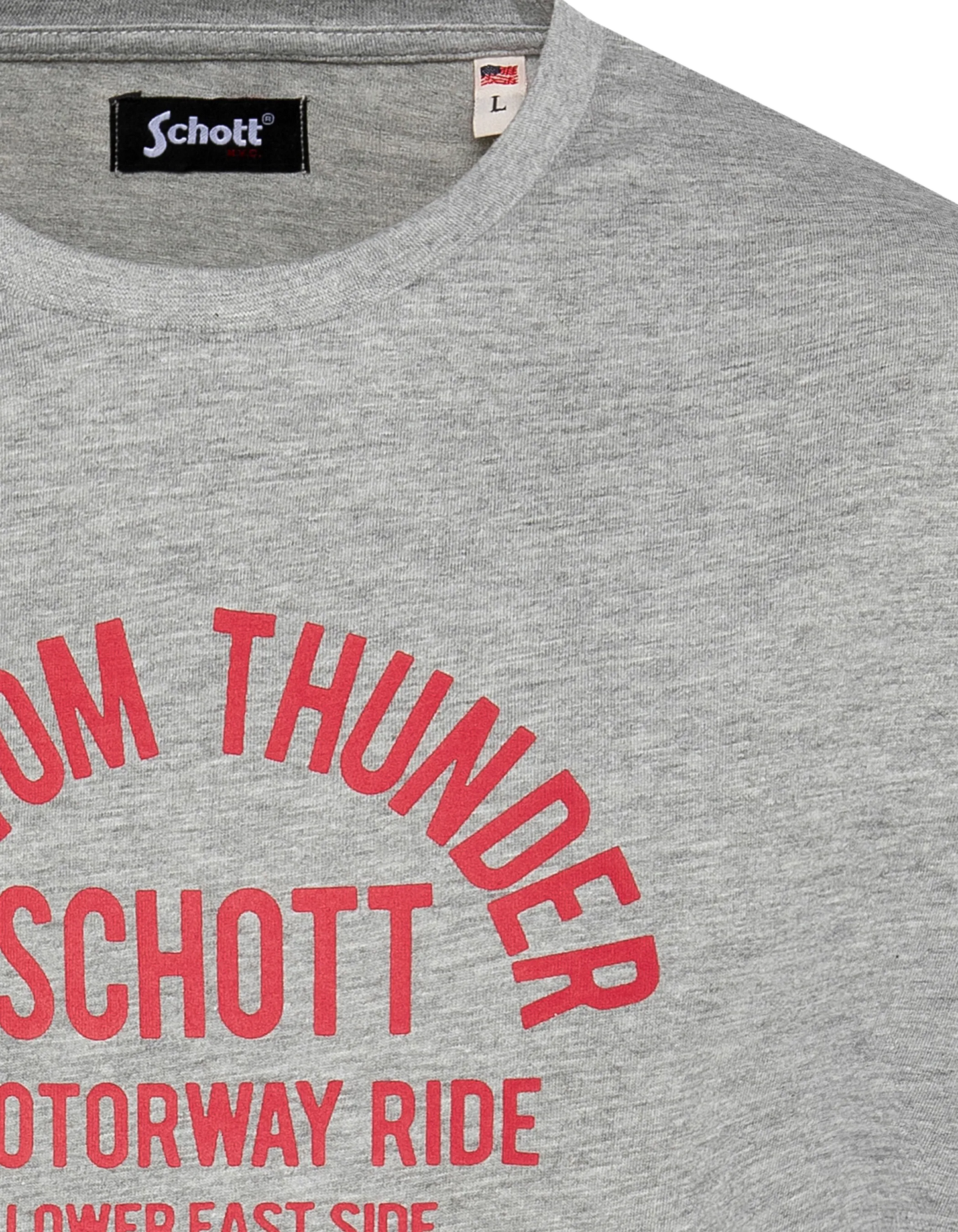 T-shirt grigia stampata per motociclisti stampata