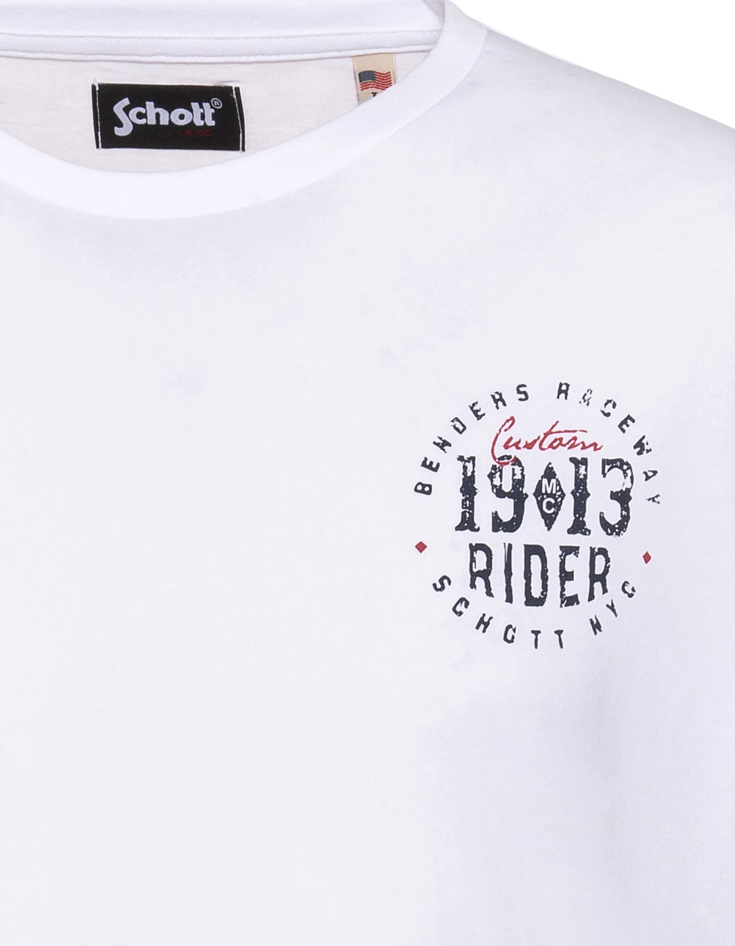 Weißes T-Shirt mit 1903 Rider-Aufdruck