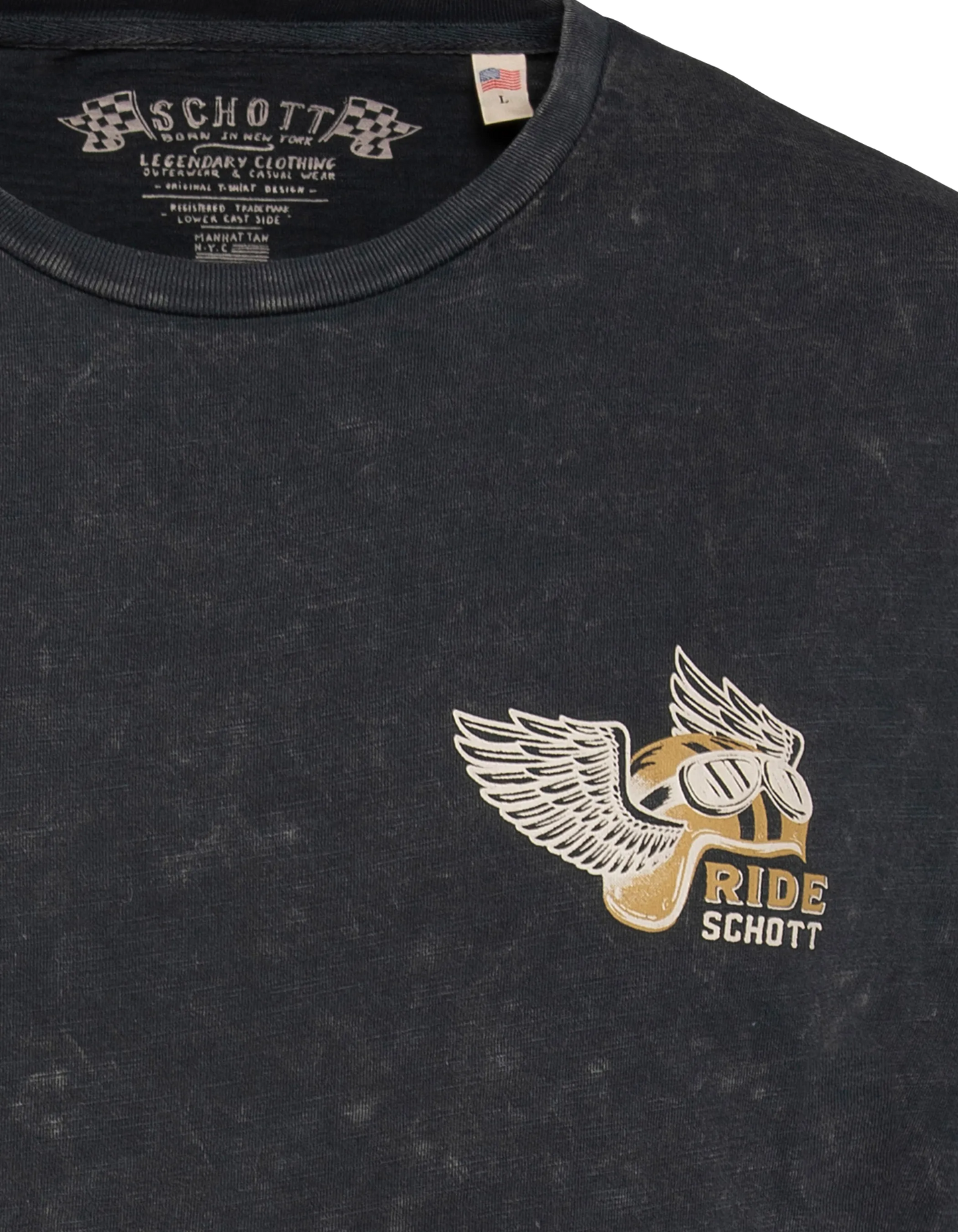 T-shirt in motociclista nera flasita