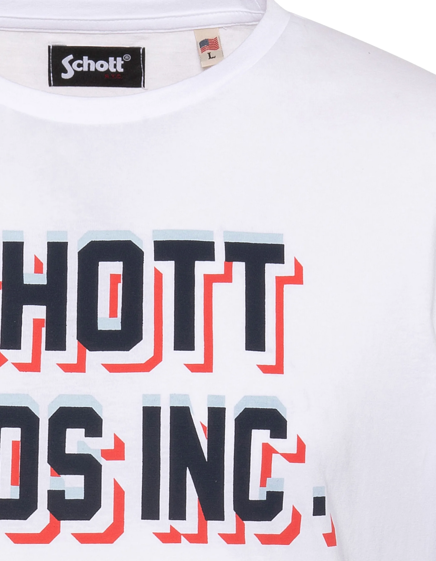 T-shirt blanc imprimé Schott Bros Inc.