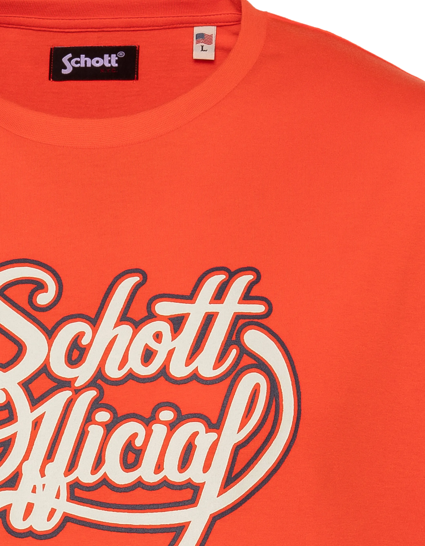 T-shirt orange imprimé Schott Official vintage