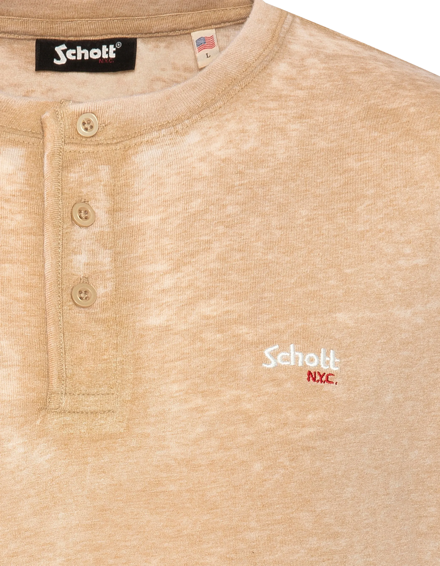 T-shirt Effetto galleggiato per il colletto tunisino Effetto galleggiato