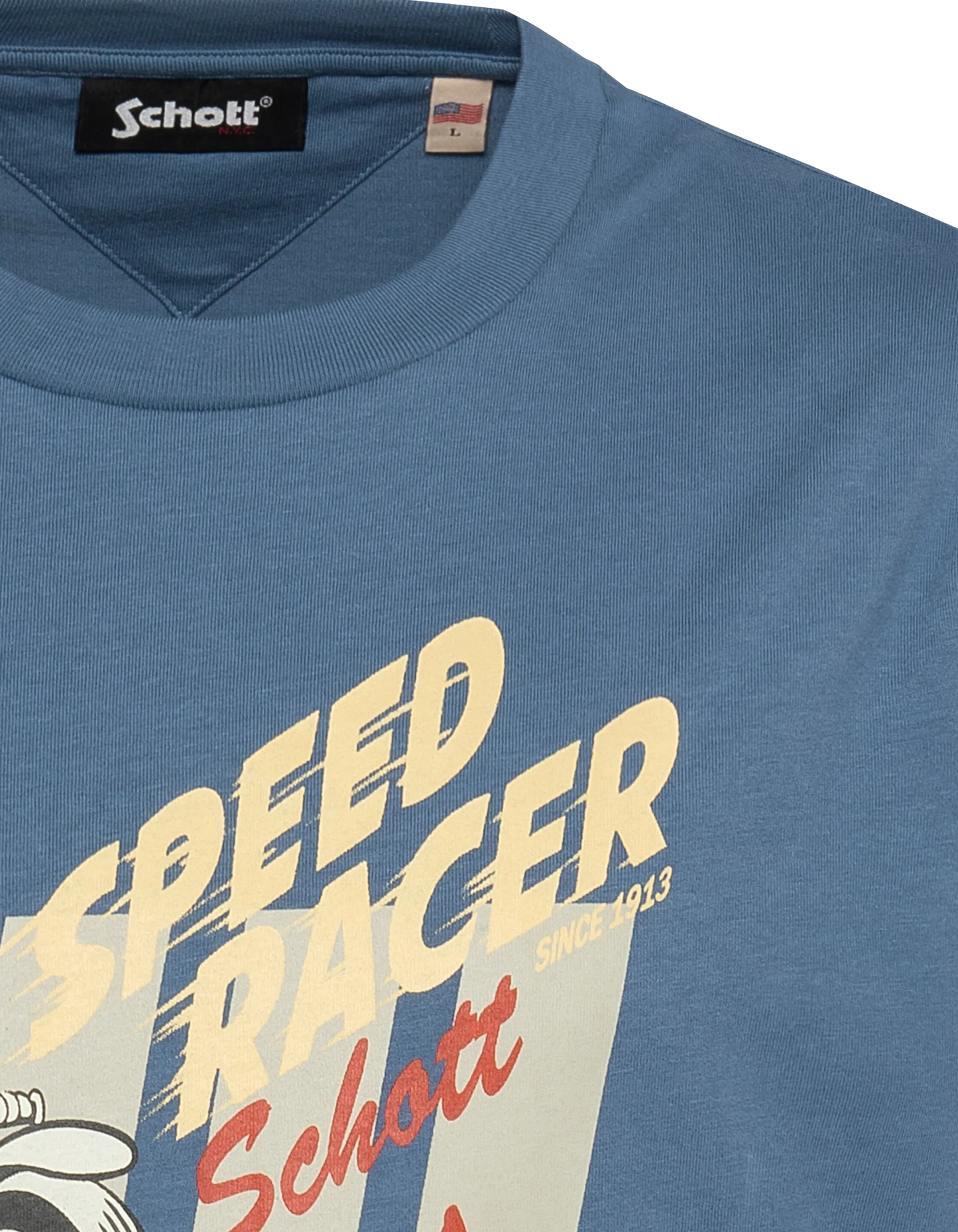 T-shirt blu motociclista