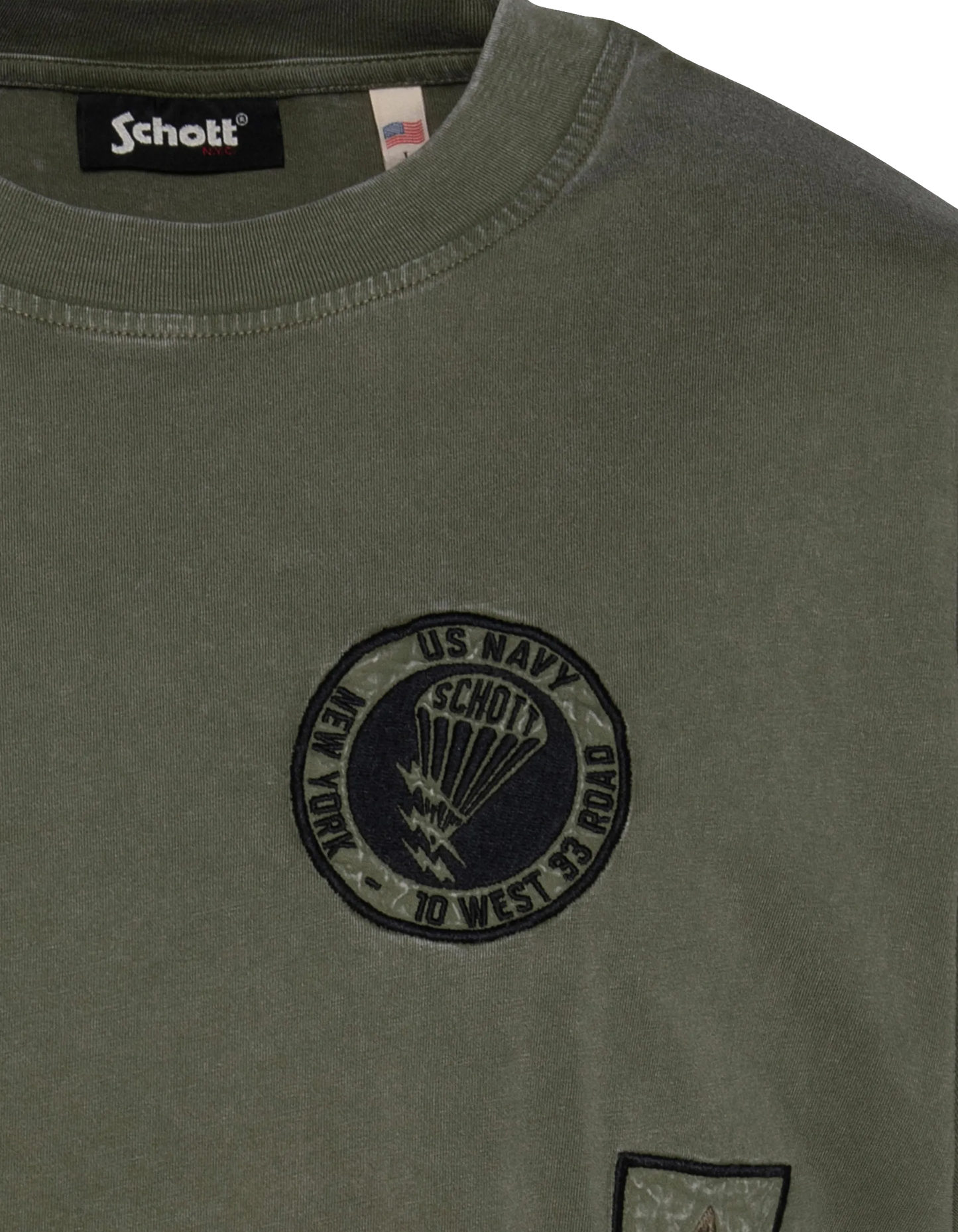 T-shirt army badgé kaki, effet vintage
