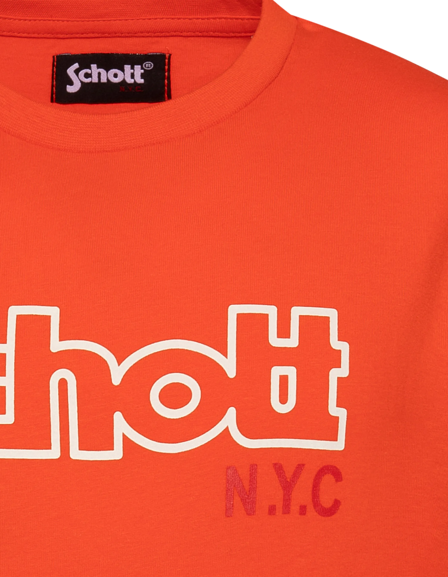 Orange gedruckte T-Shirt