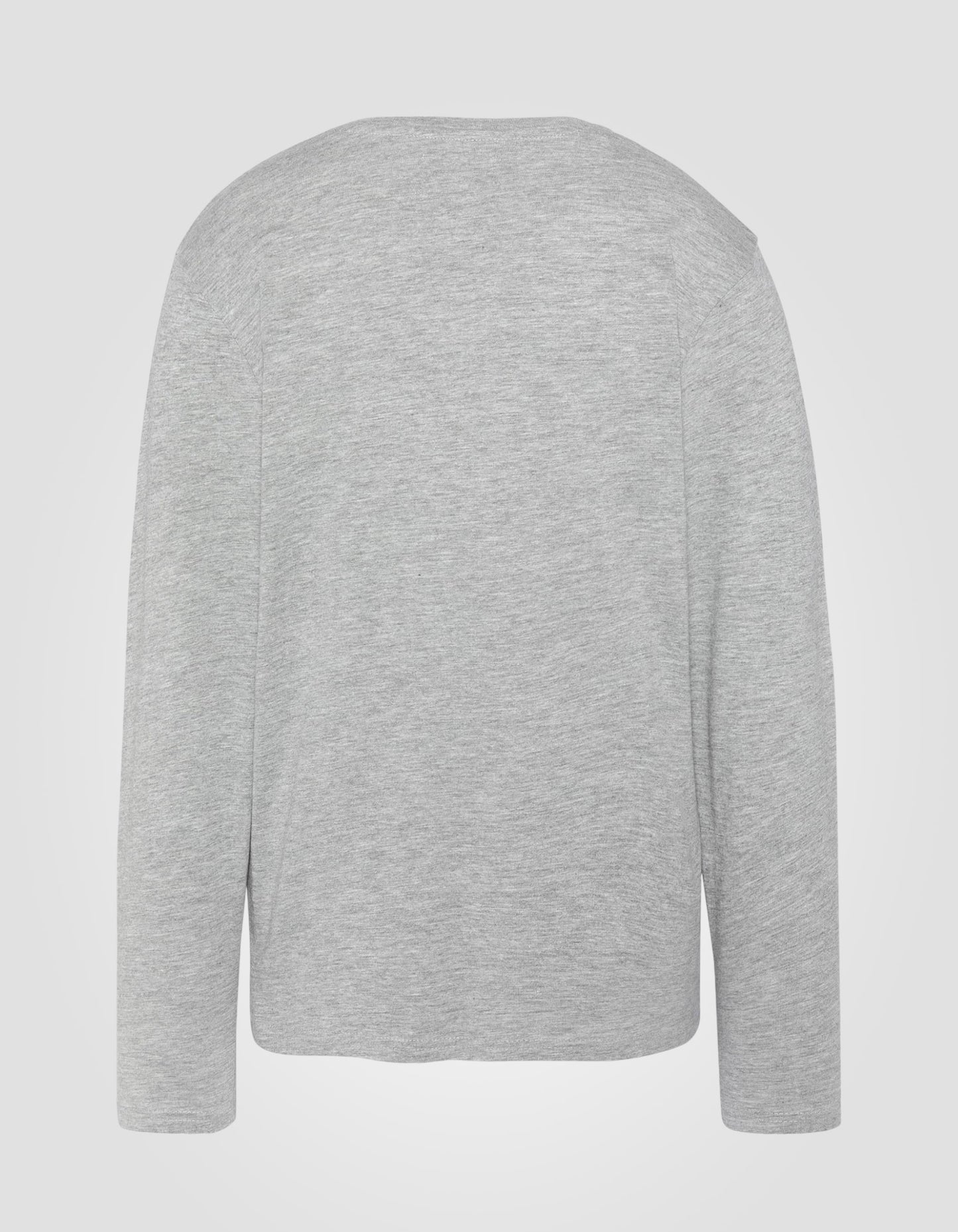 T-shirt imprimé gris chiné à manches longues