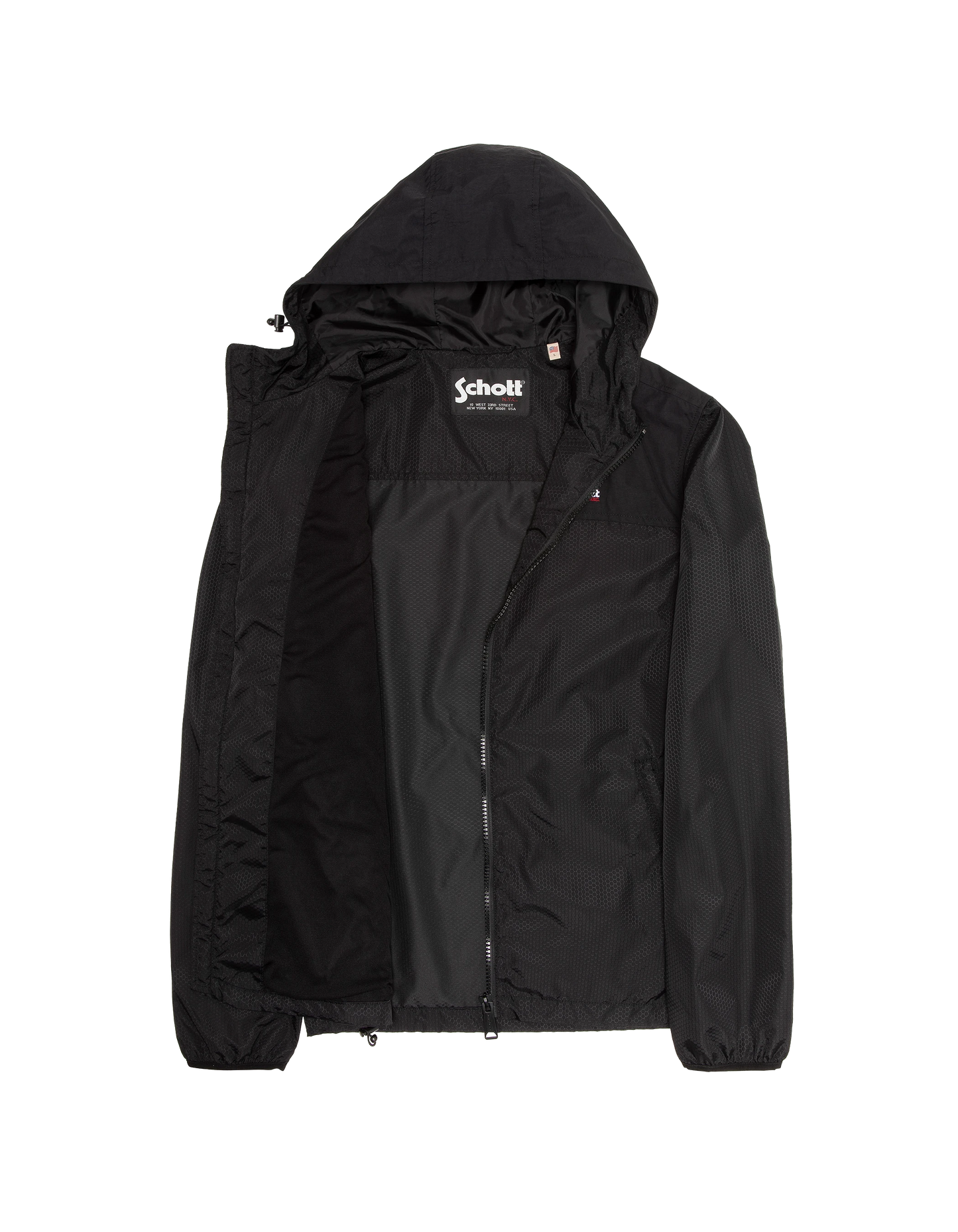 Coupe-vent noir à capuche