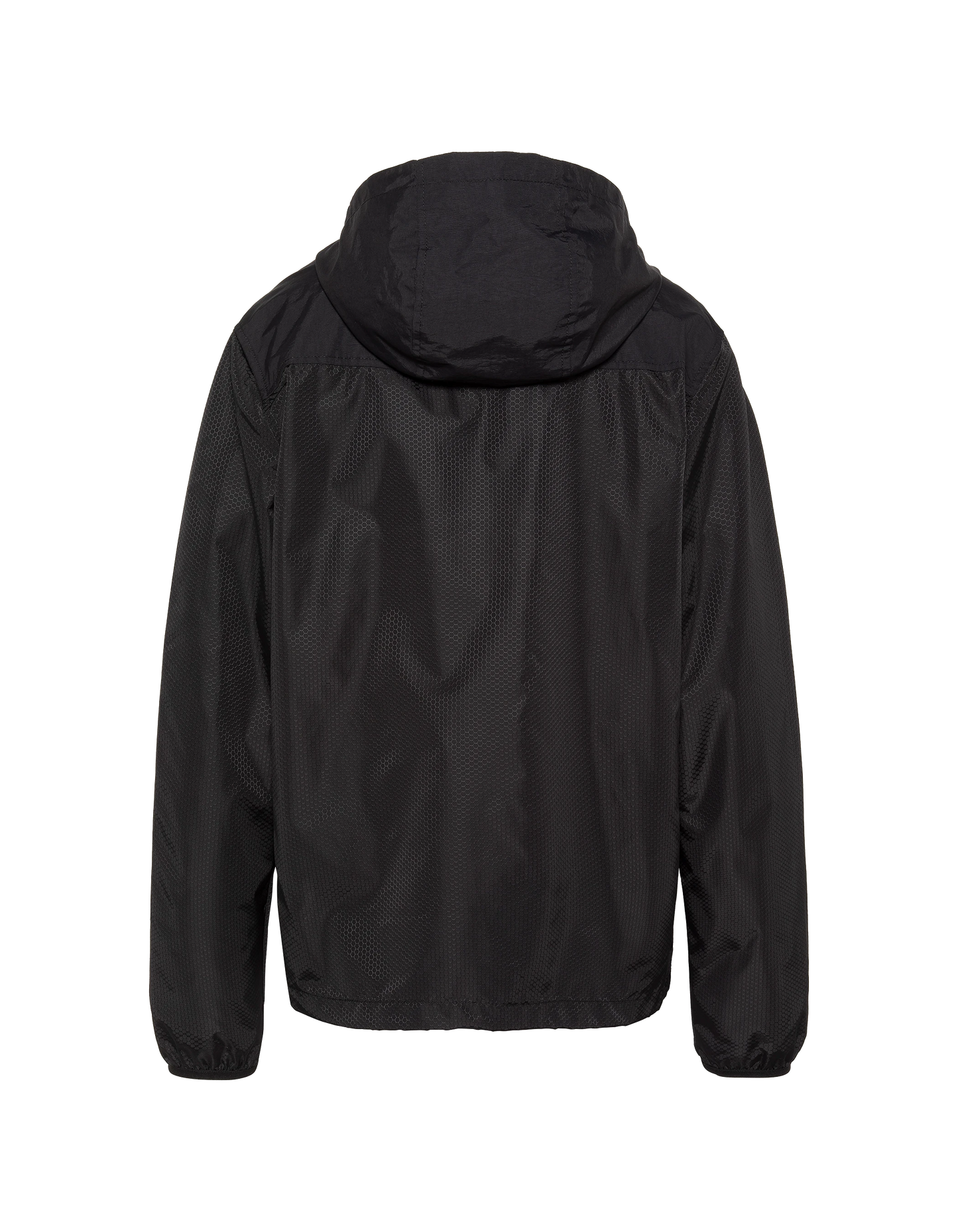 Black hooded windbreaker