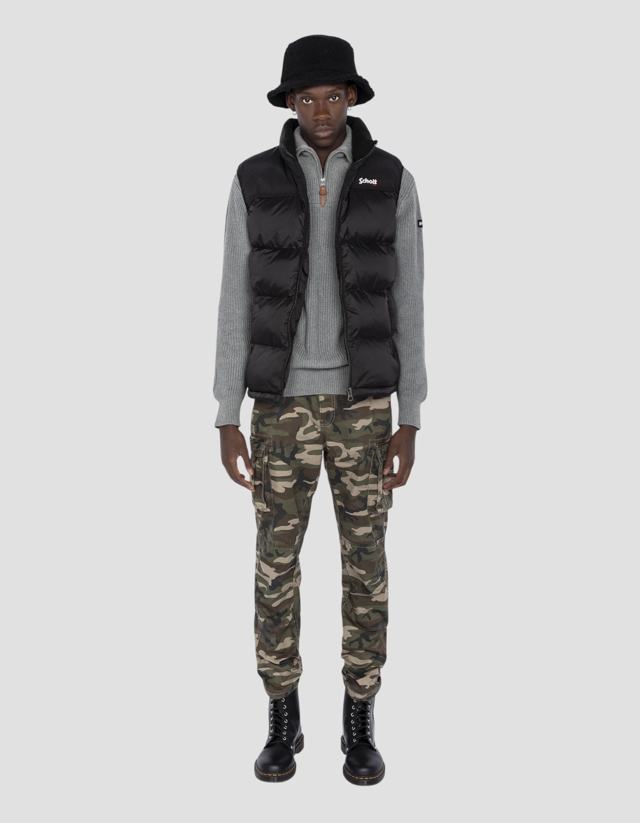 Unisex black sleeveless jacket Utahv Schott NYC®