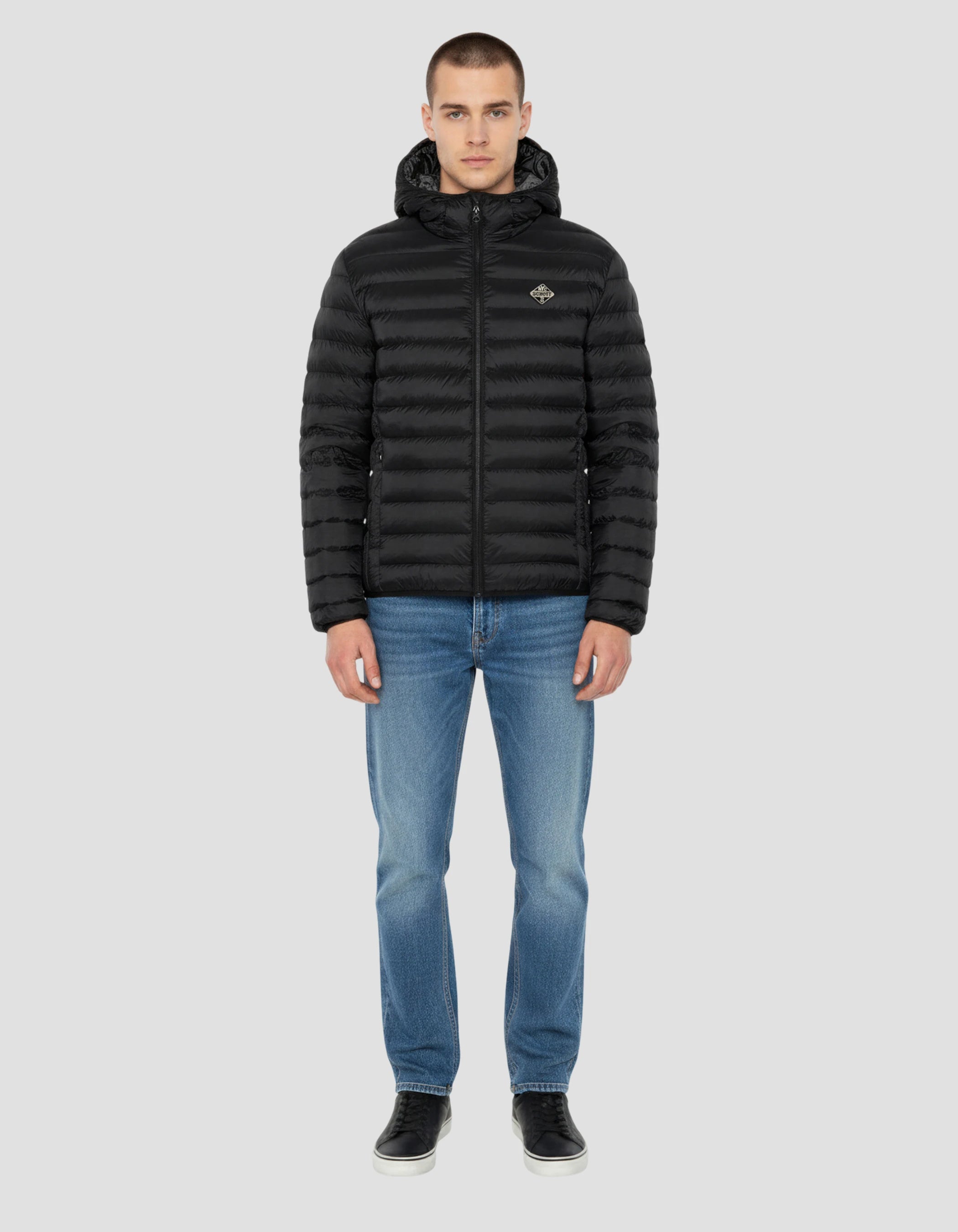 Ultra light black hooded jacket - Verado22 | Schott NYC®