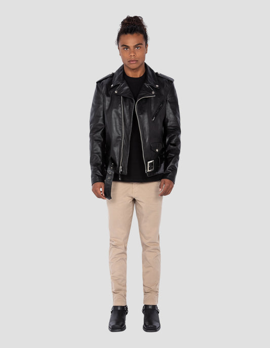 Mythical USA black perfecto® jacket, flexible cowhide leather