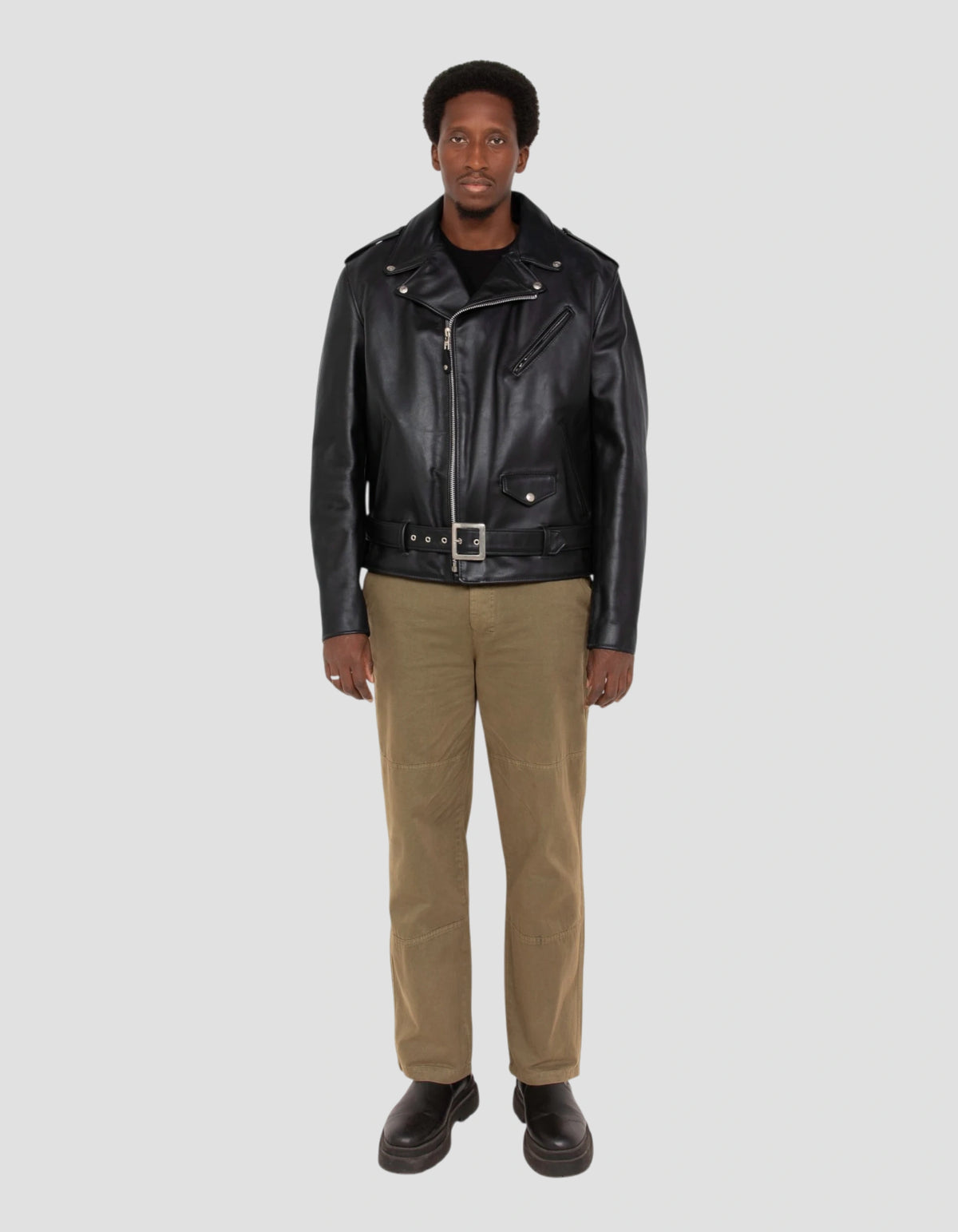 Blouson Perfecto® noir long mythique USA, cuir de vachette