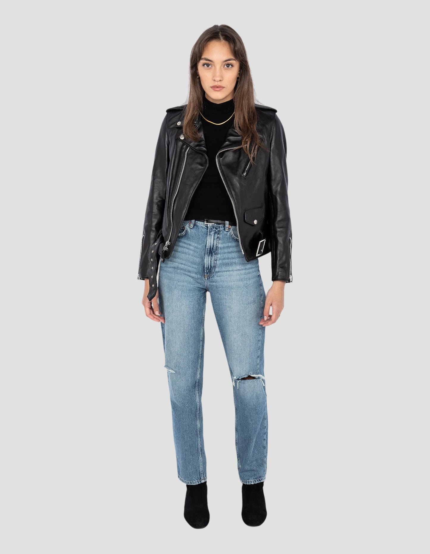 Mythical USA Black Perfecto® giacca, cuoio in pelle di mucca