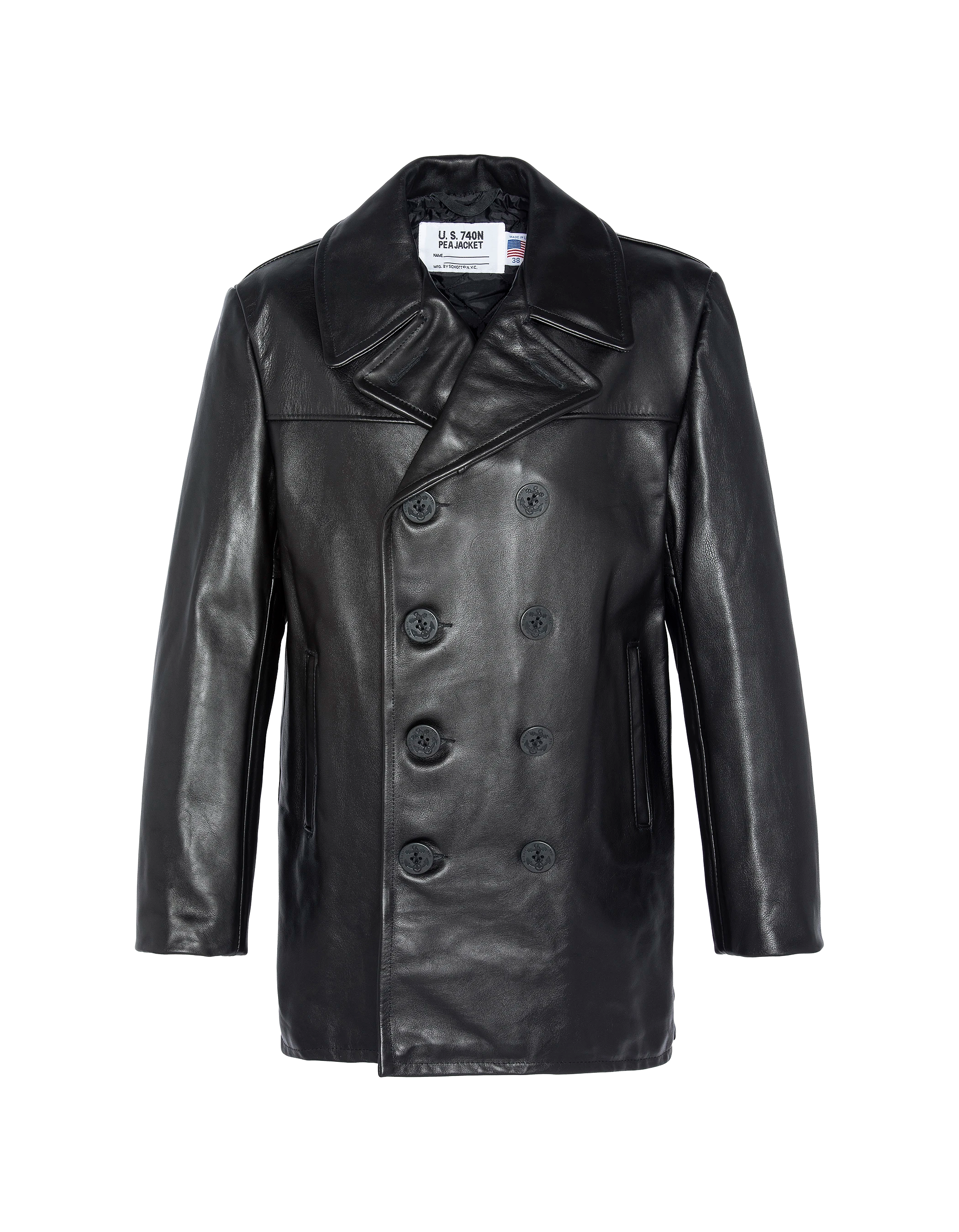 Caban noir mythique USA, cuir de vachette-2