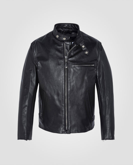 Blouson motard noir mythique USA, cuir de vachette