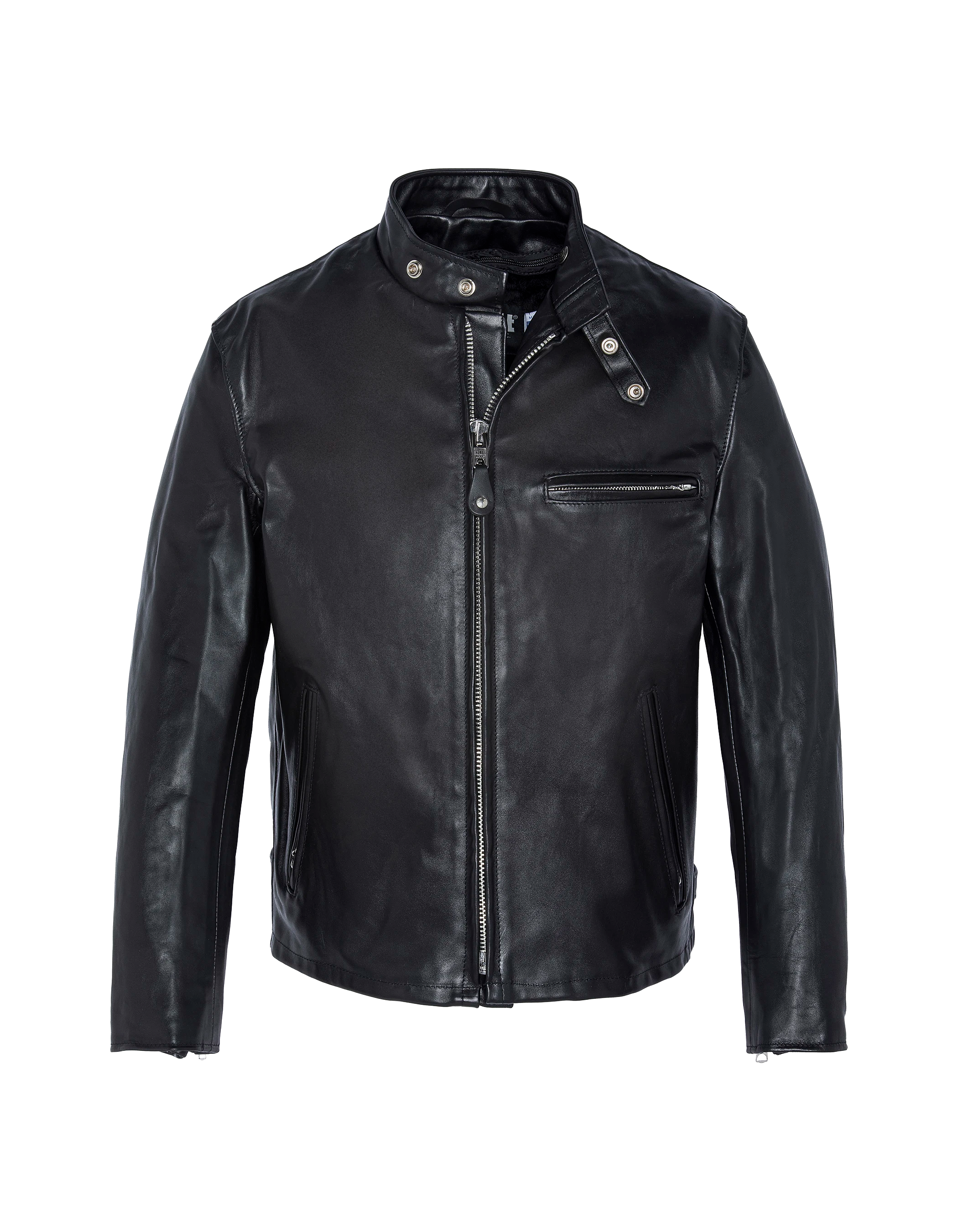 Blouson motard noir mythique USA, cuir de vachette-1