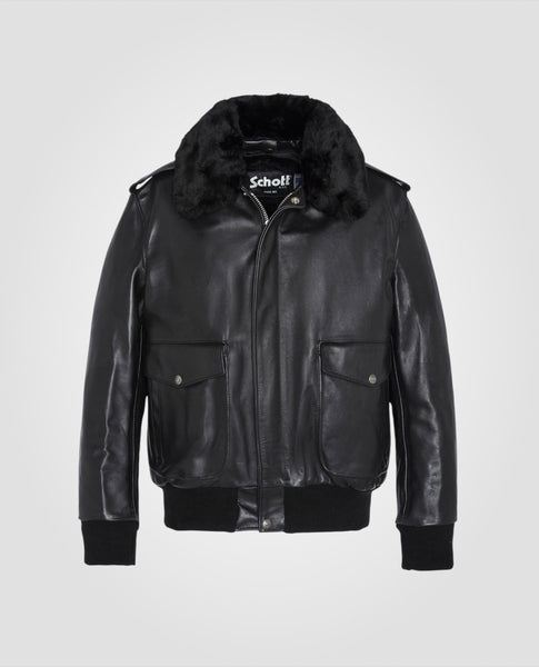 Black pilot jacket type A -2 mythical USA, cowhide leather - 184sm
