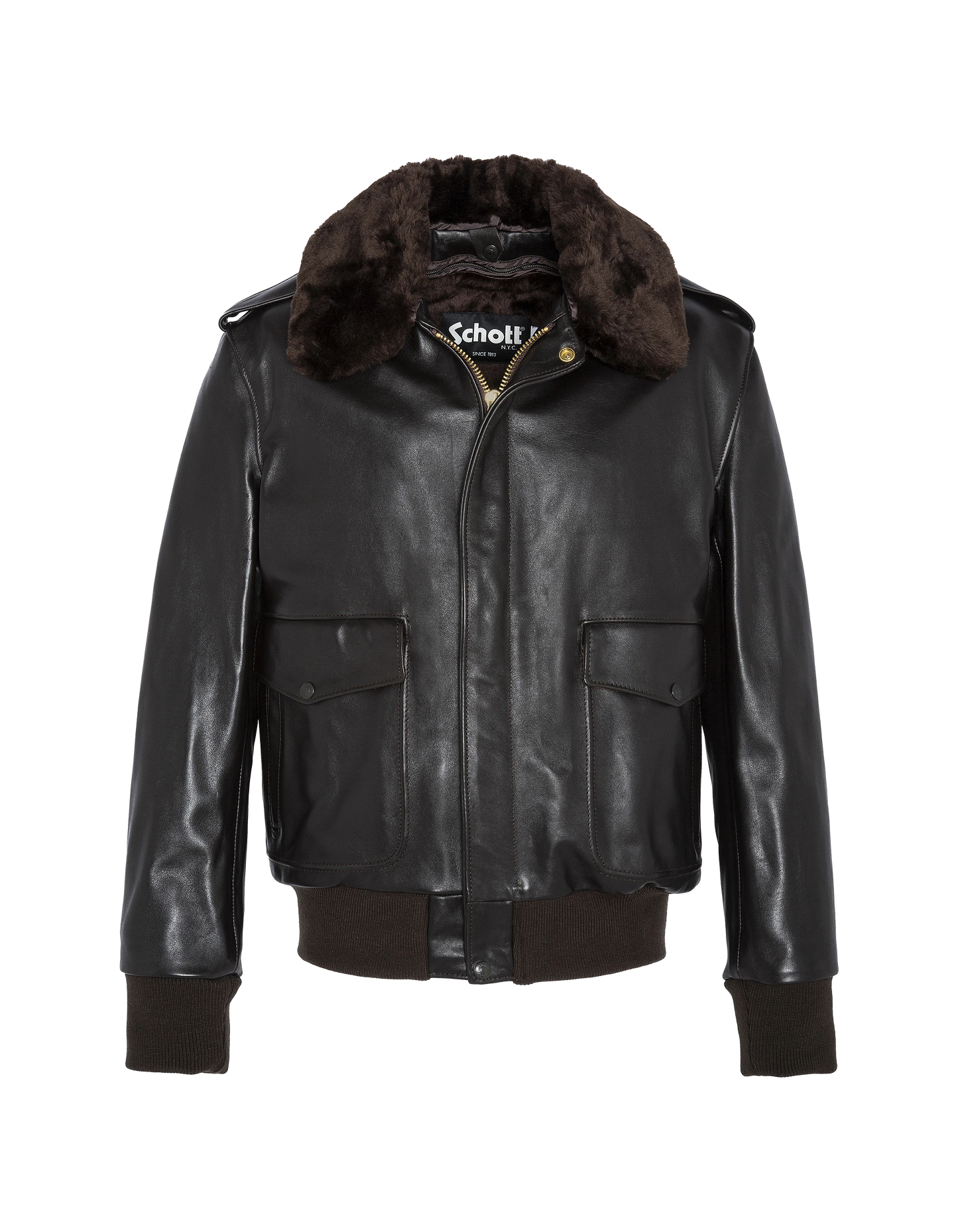 Blouson pilote marron type A-2 mythique USA, cuir de vachette
