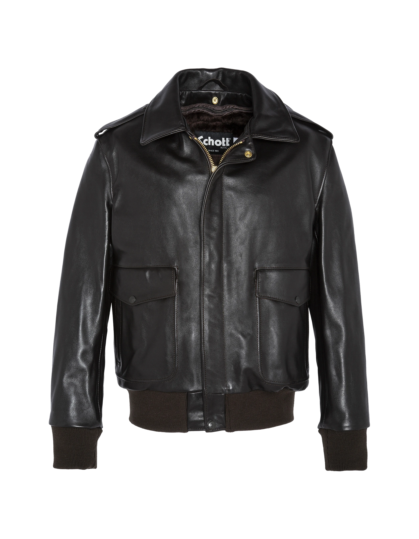 Blouson pilote marron type A-2 mythique USA, cuir de vachette