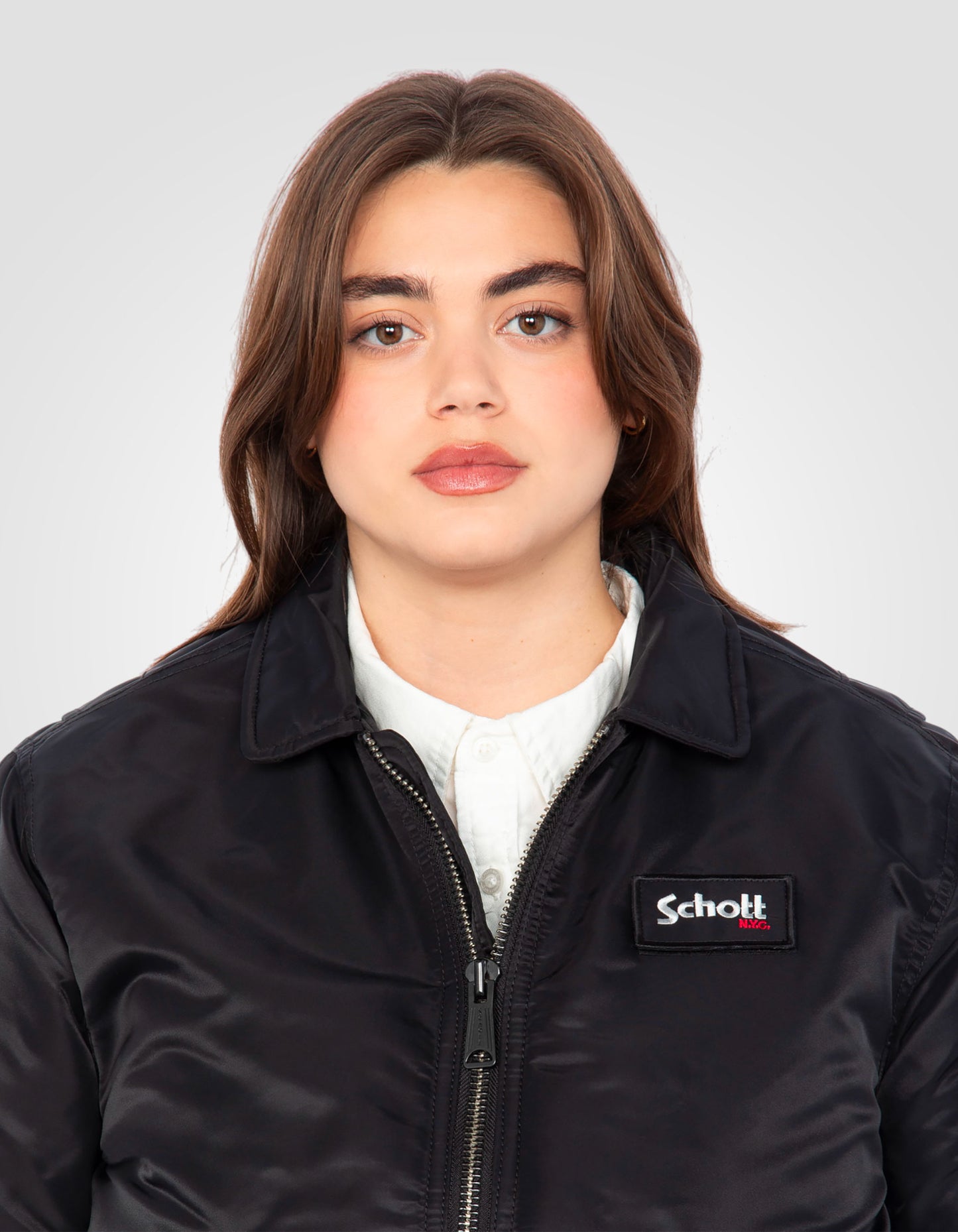 Bomber CWU noir en nylon recyclé, coupe ajustée, grande taille