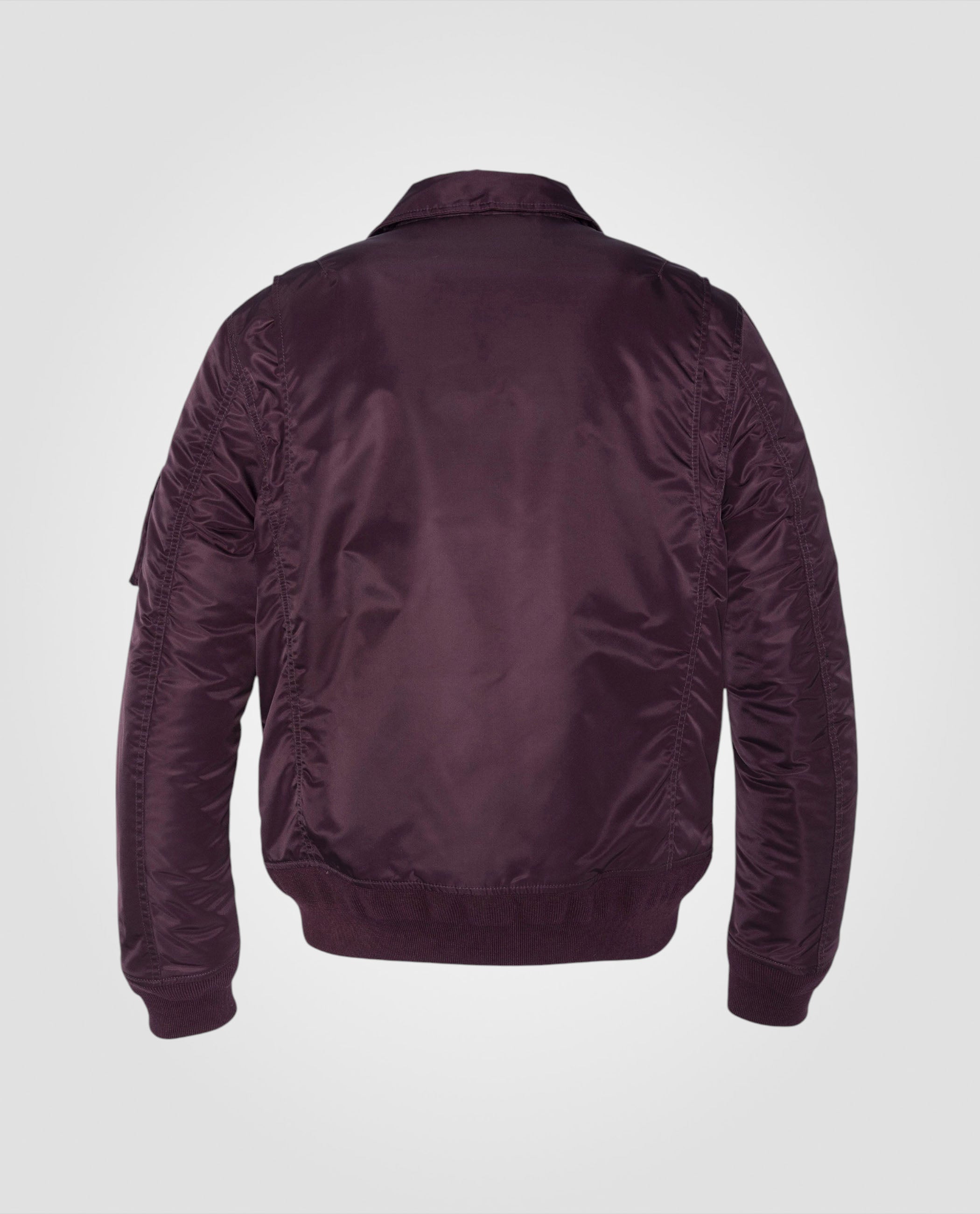 Bomber CWU bordeaux foncé en nylon recyclé, coupe ajustée, grande taille-2