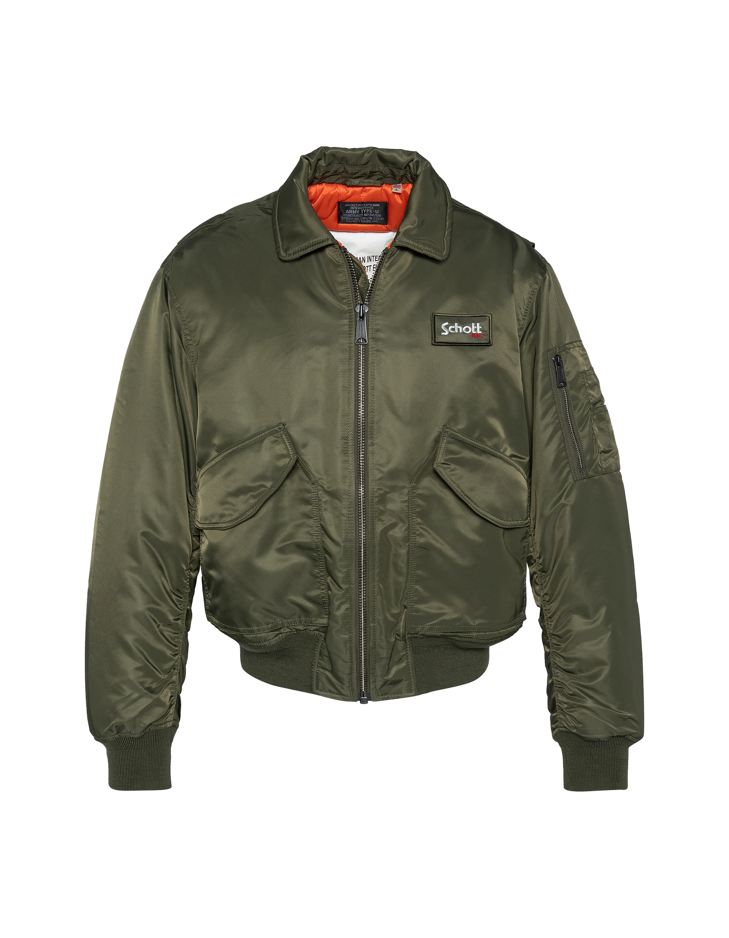 Bomber CWU 90's Army Khaki in recycled nylon, Oversize cut