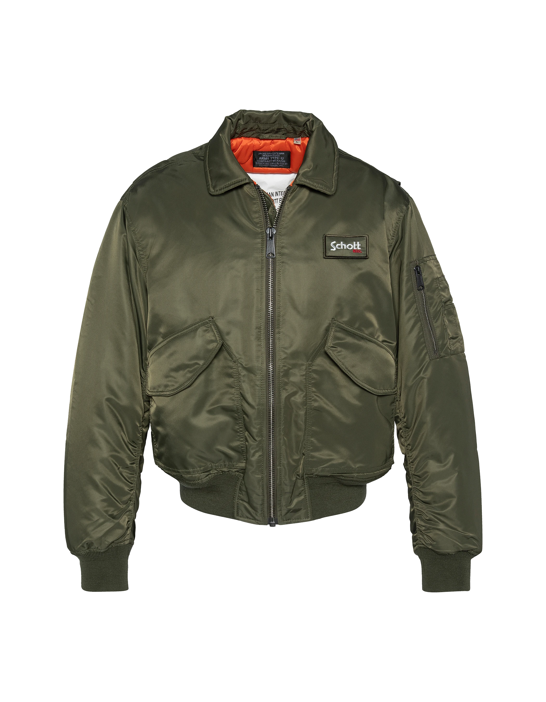 Bomber CWU 90's Army Khaki in recycled nylon, Oversize cut-1