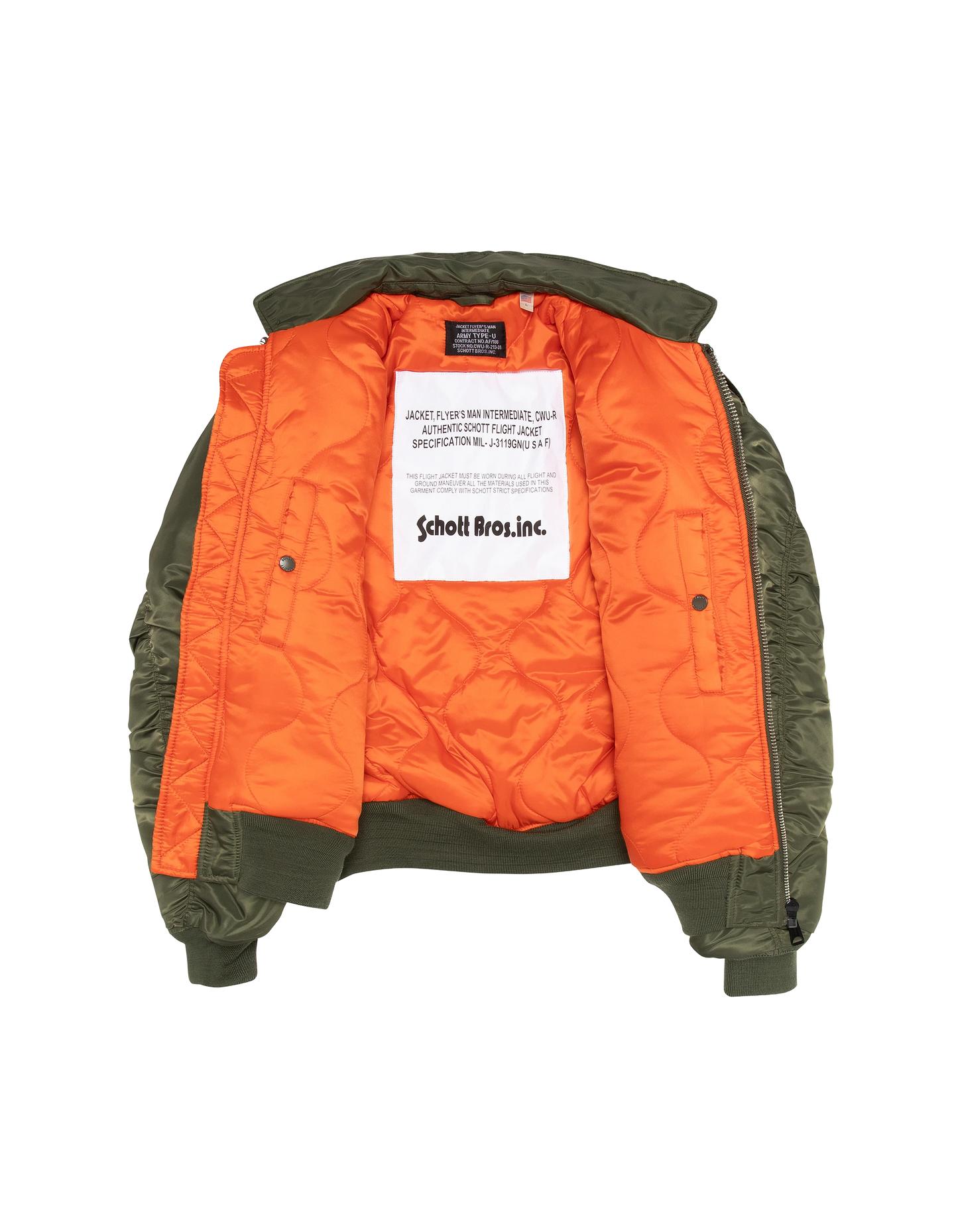 Bomber CWU 90's Army Khaki in recycled nylon, Oversize cut