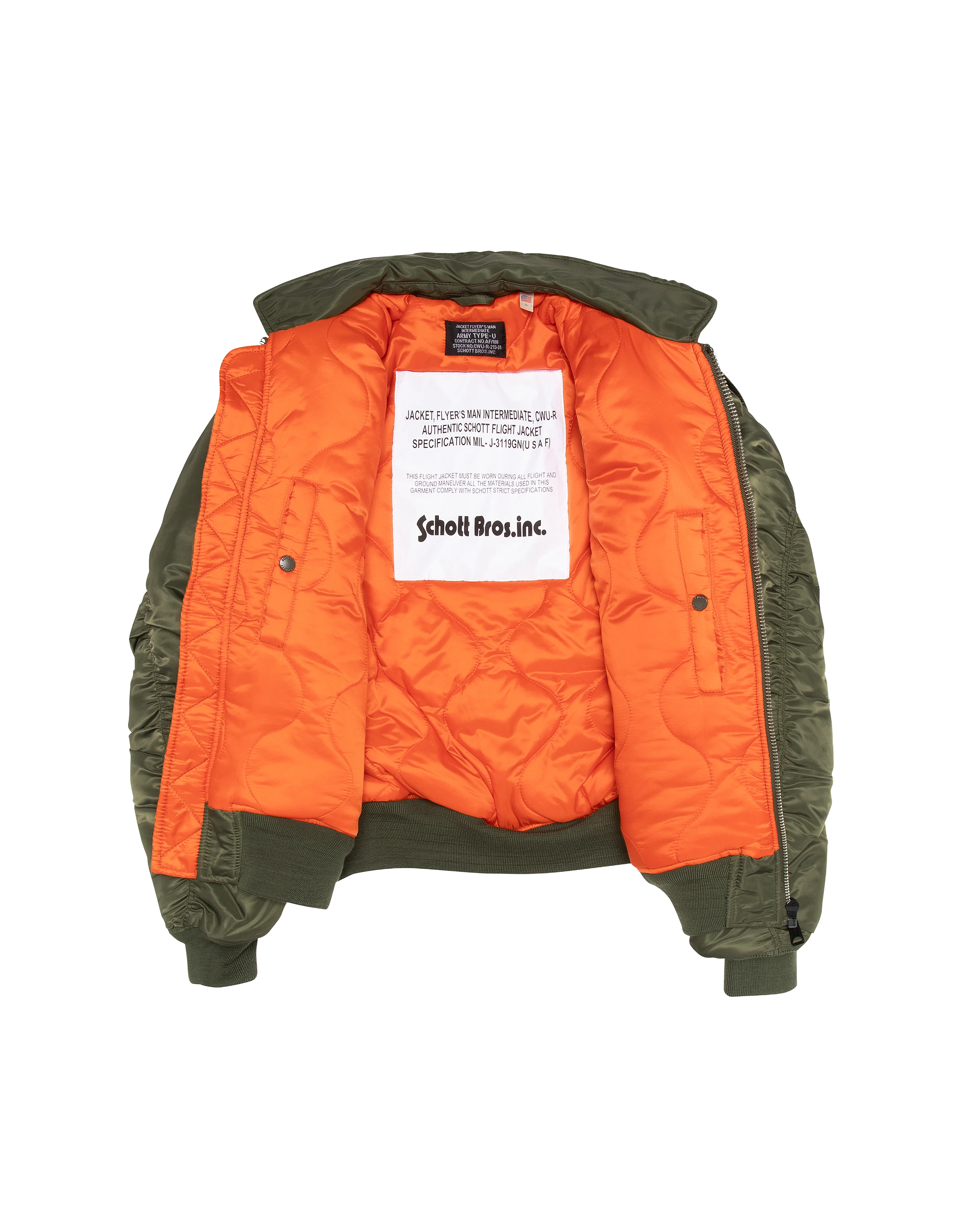 Bomber CWU 90's Army Khaki in recycled nylon, Oversize cut, large size-4