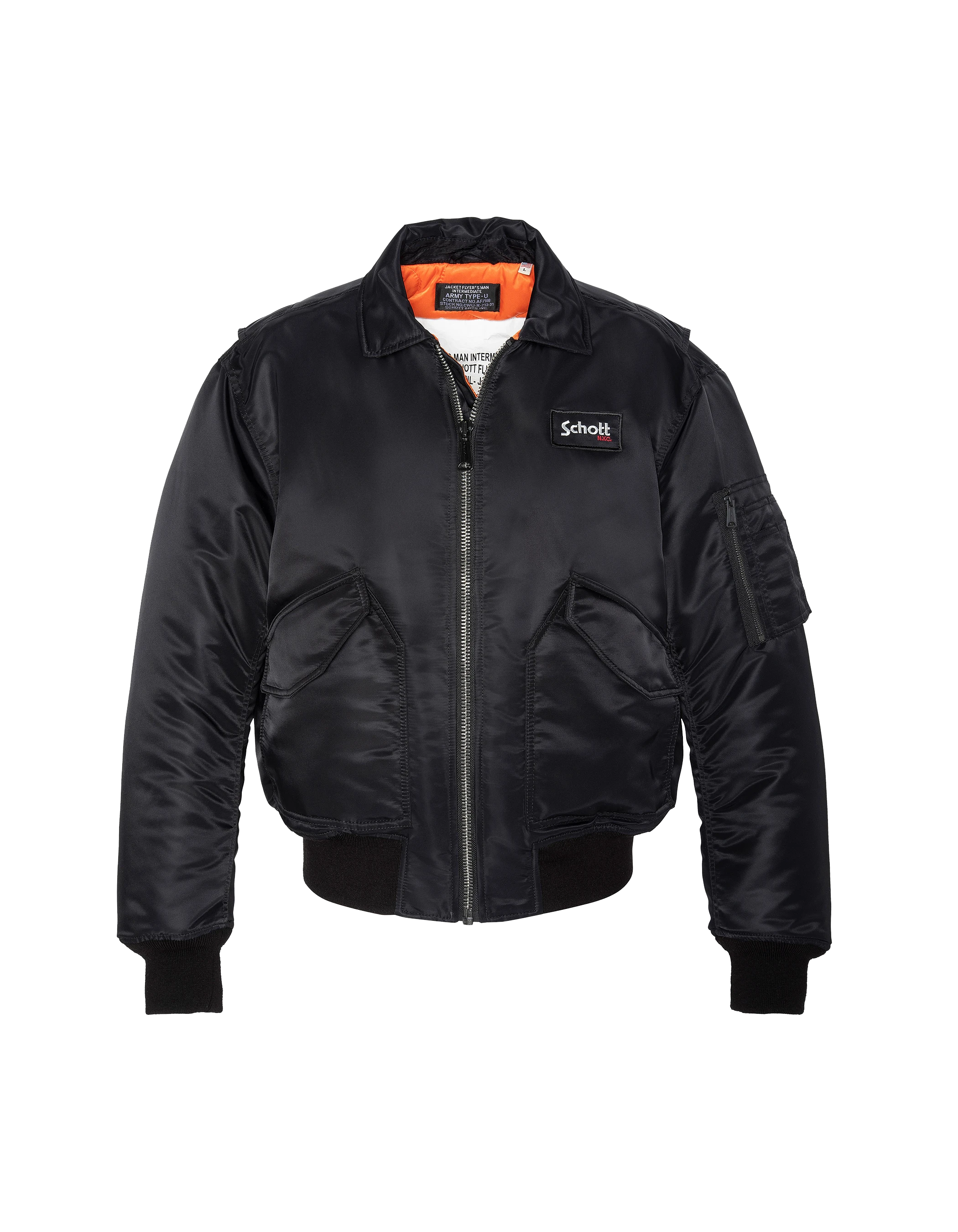 Bomber CWU 90's black in recycled nylon, Oversize cut - 21090RS Bomber CWU 90's black in recycled nylon, Oversize cut - 21090RS