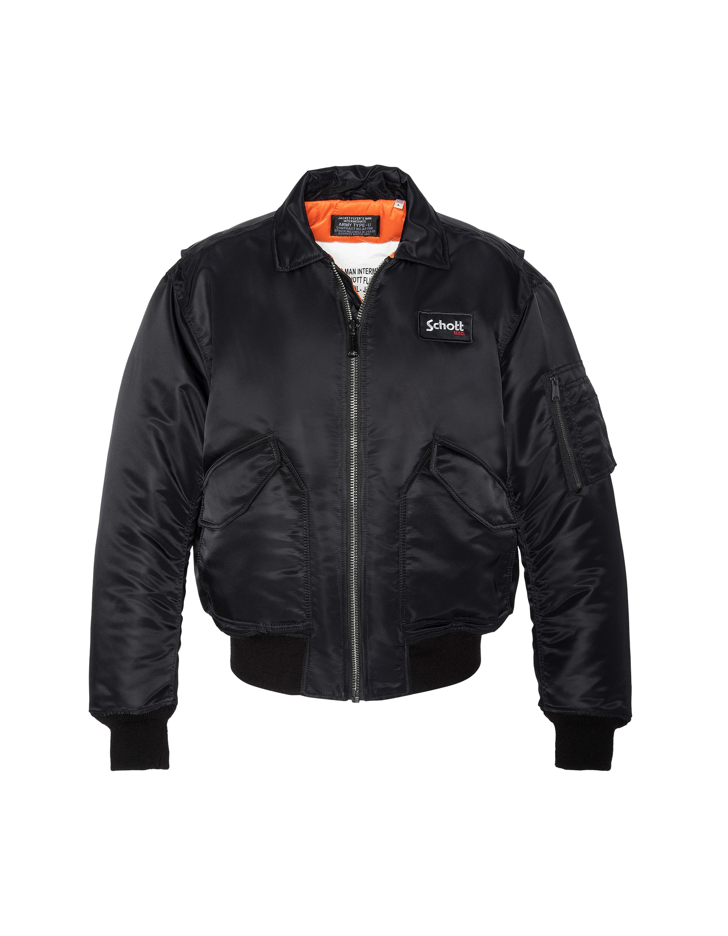 Bomber CWU 90's black in recycled nylon, Oversize cut