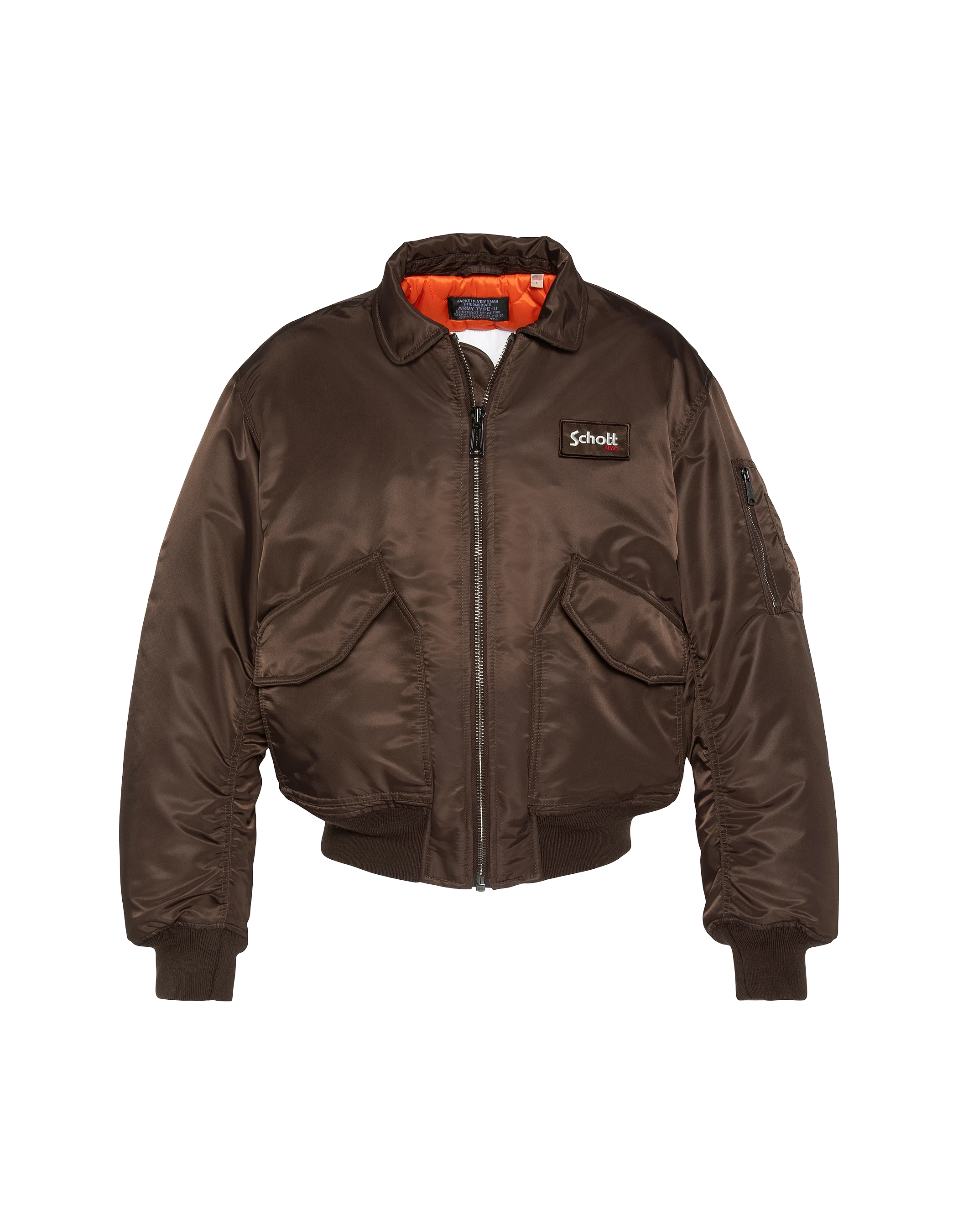 Bomber CWU 90er dunkelbraun in recyceltem Nylon, übergroßer Schnitt-1