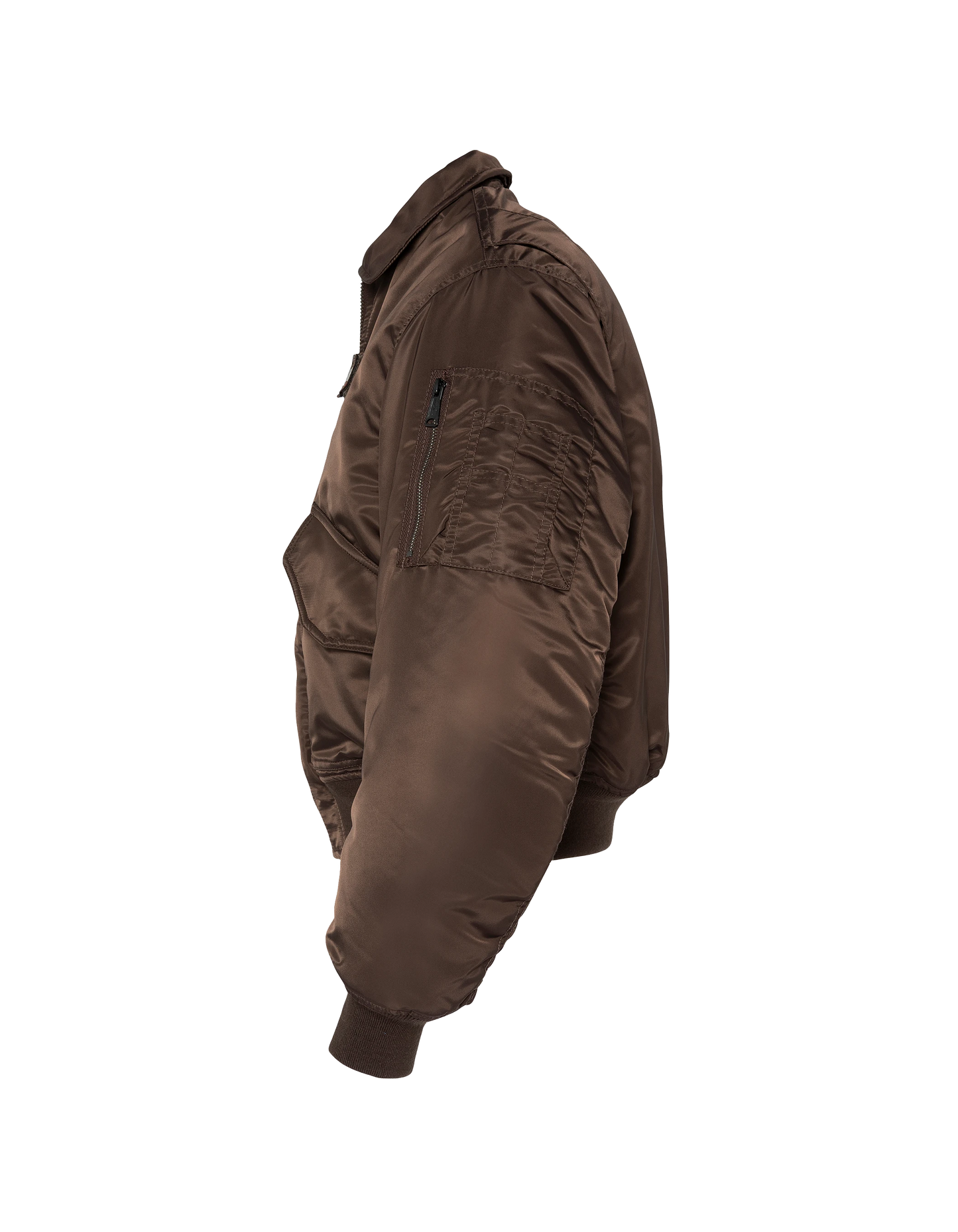 Bomber CWU 90's dark brown in recycled nylon, Oversize cut