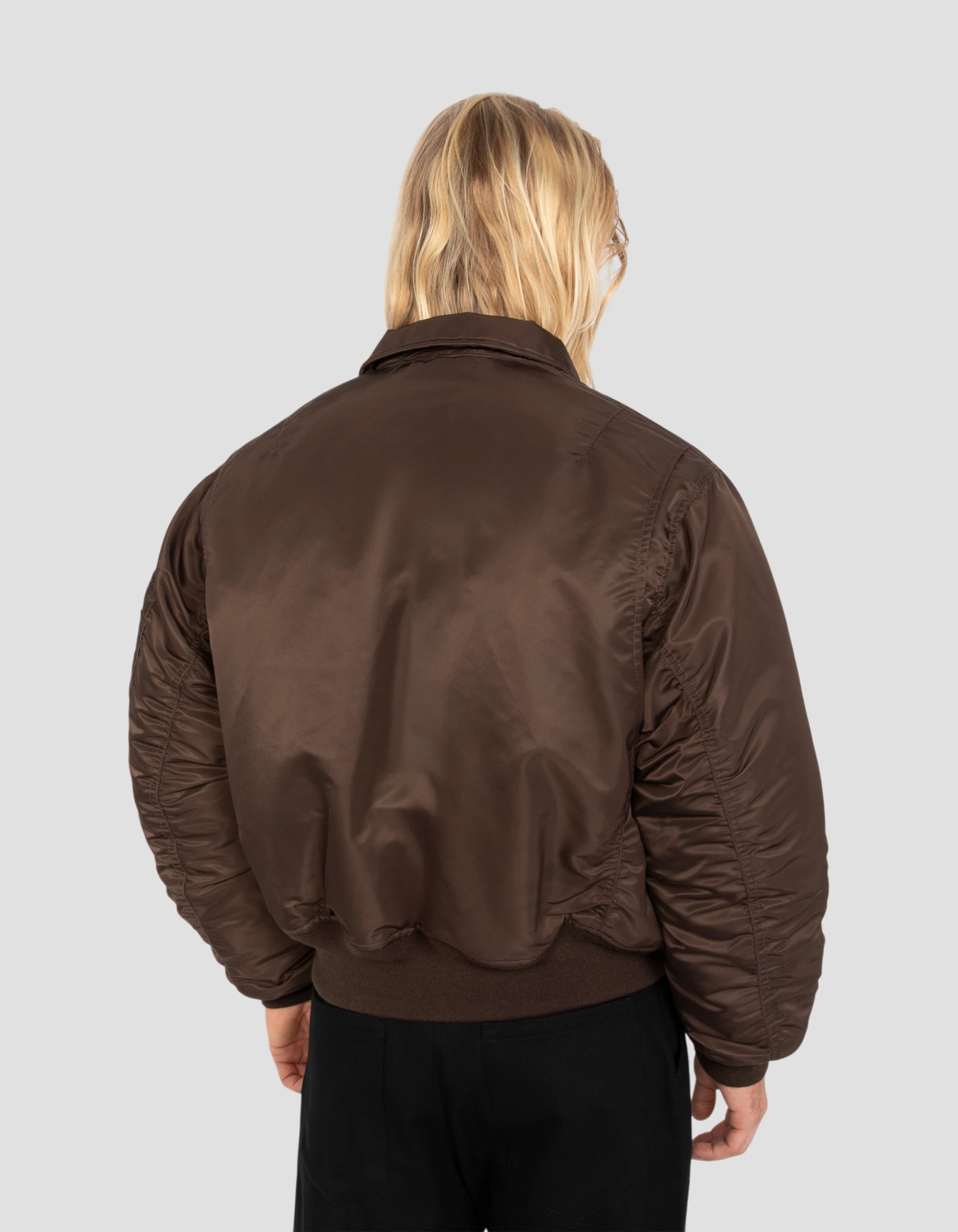 Bomber CWU 90's dark brown in recycled nylon, Oversize cut-8