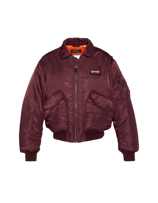Bomber CWU 90's black in recycled nylon, Oversize cut, large size