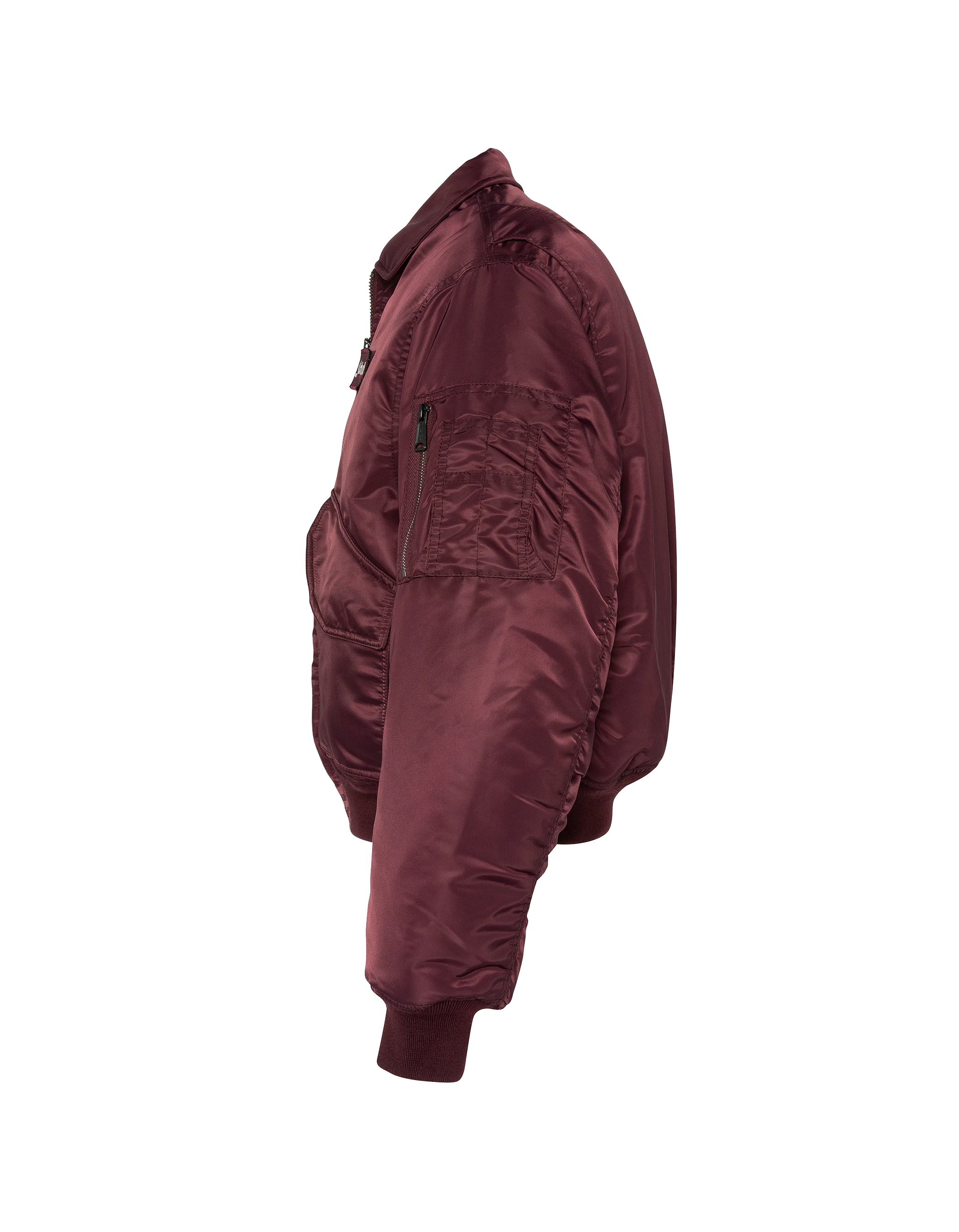 Bomber CWU 90er Jahre dunkler Burgund in recyceltem Nylon, übersiegter Schnitt, großer Größe-3