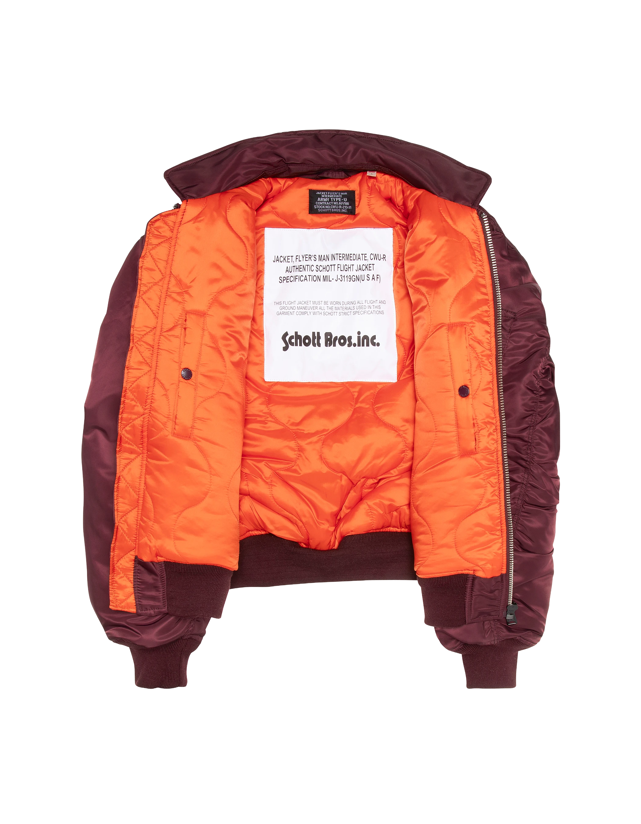 Bomber CWU 90er Jahre dunkler Burgund in recyceltem Nylon, übersiegter Schnitt, großer Größe-4