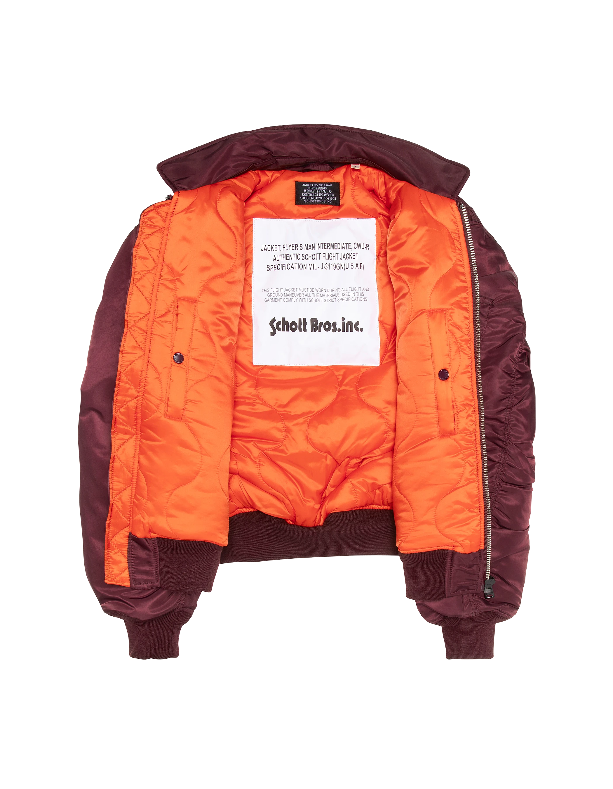 Bomber CWU 90er Jahre Dark Bordeaux in recyceltem Nylon, übergroßer Schnitt-8