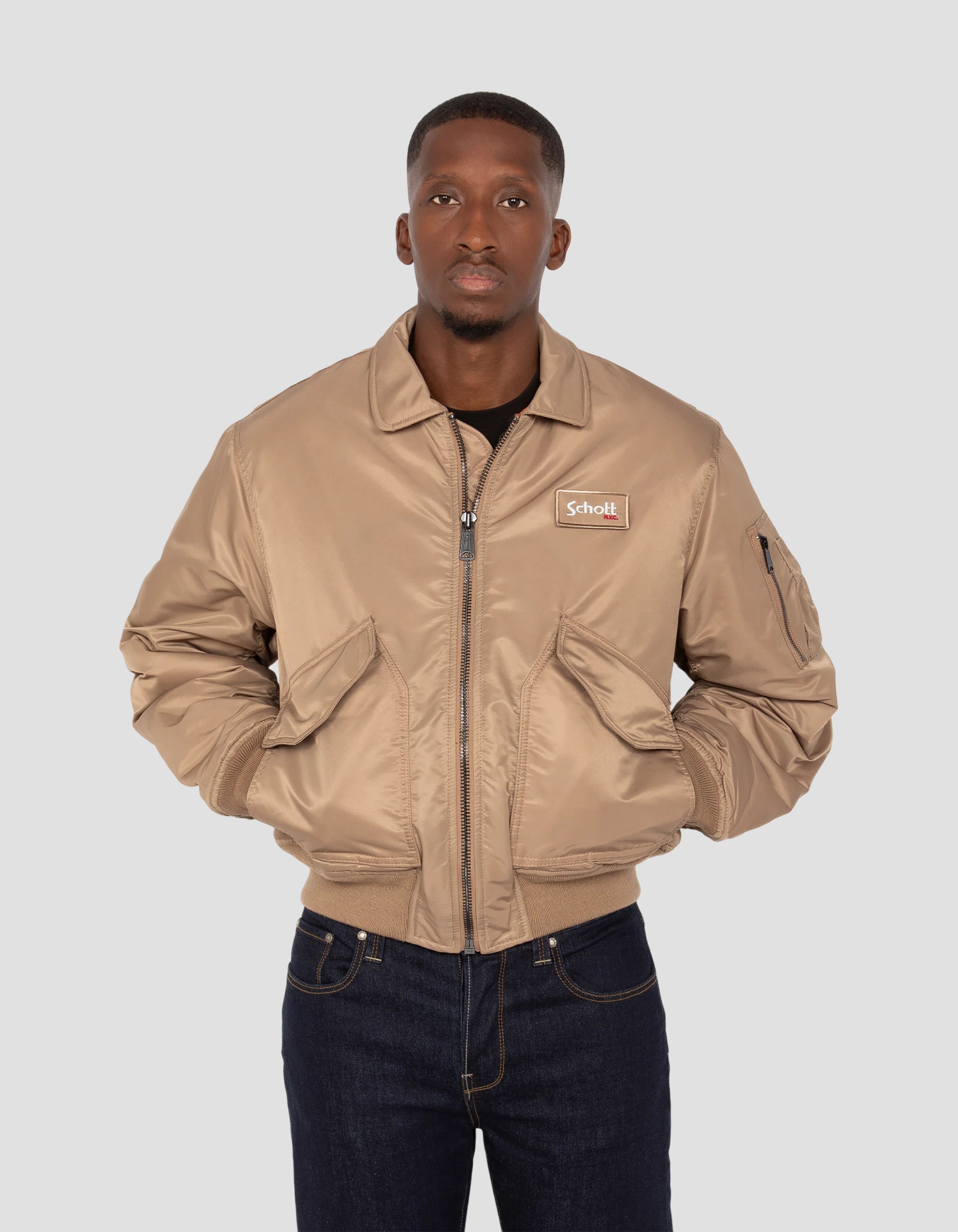Bomber CWU 90's desert in recycled nylon, Oversize cut - 21090RS Bomber CWU 90's desert in recycled nylon, Oversize cut - 21090RS