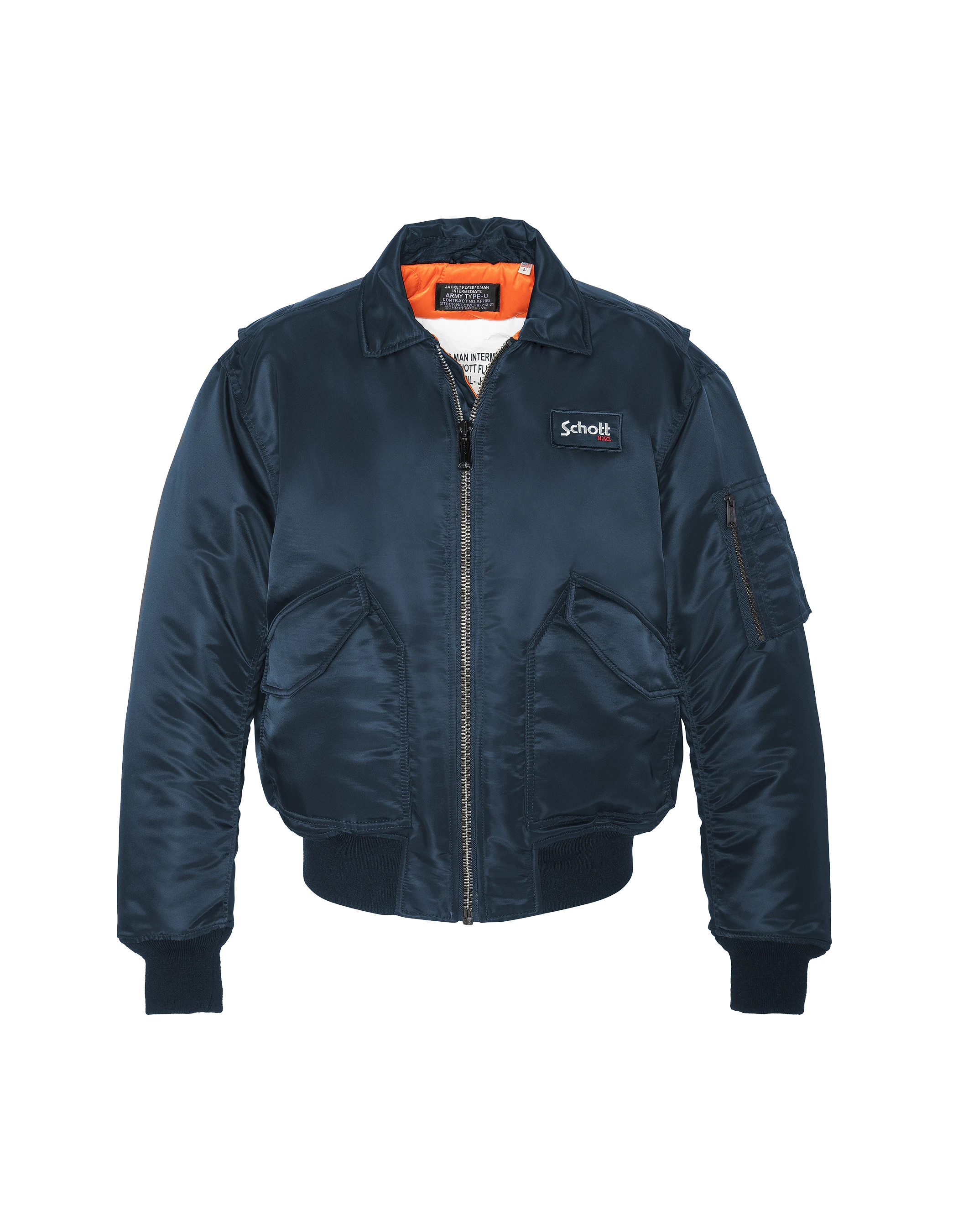 Bomber CWU 90's navy blue in recycled nylon, oversize cut, large size-2