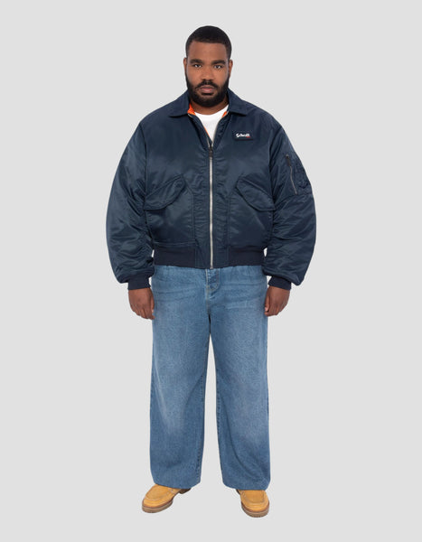 Bomber CWU 90's navy blue in recycled nylon, oversized cut, large Bomber CWU 90's navy blue in recycled nylon, oversized cut, large
