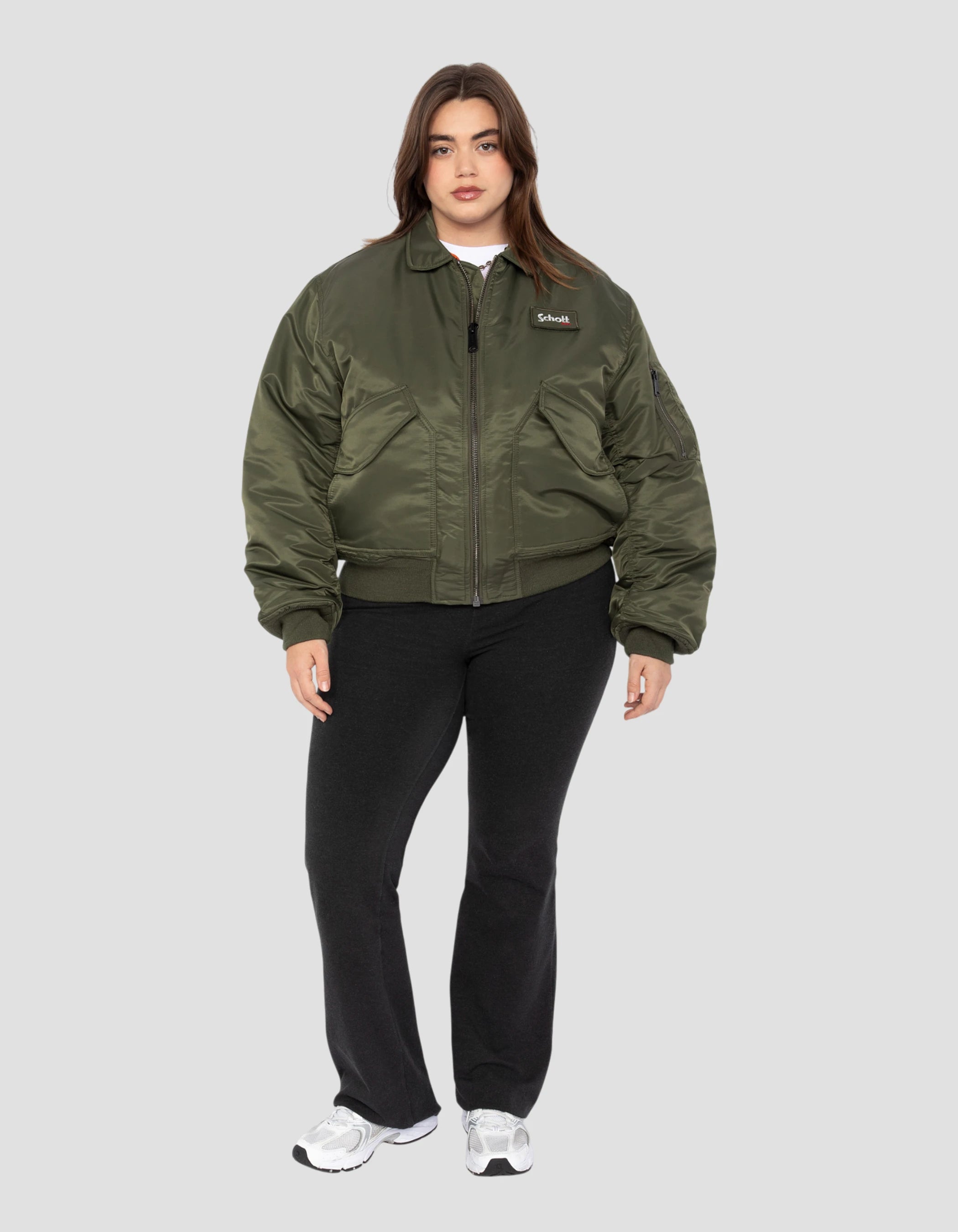 Bomber CWU 90er Armee Khaki in recyceltem Nylon, übergroßer Schnitt, großer Größe-1