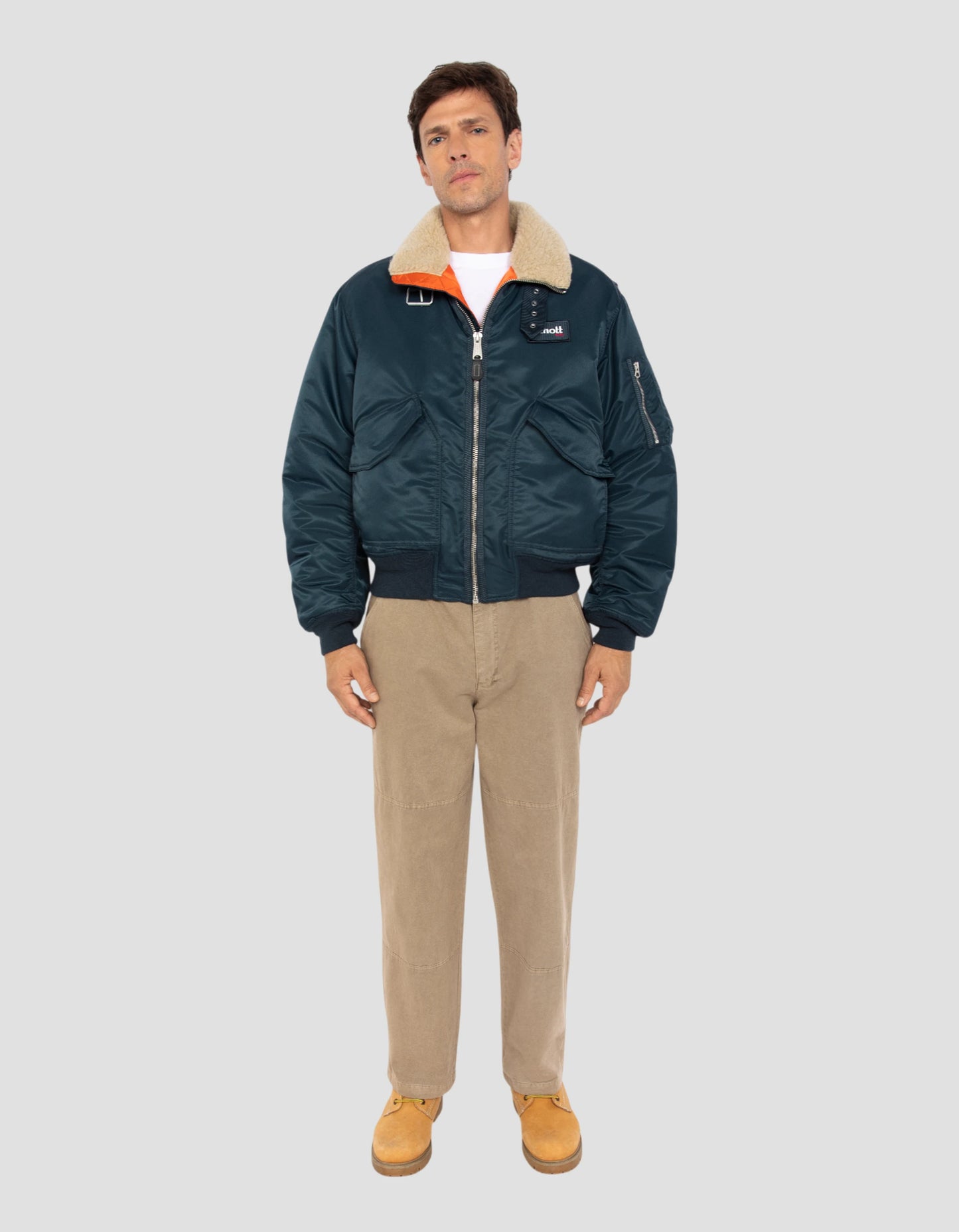 Dunkelblaue Pilotjacke