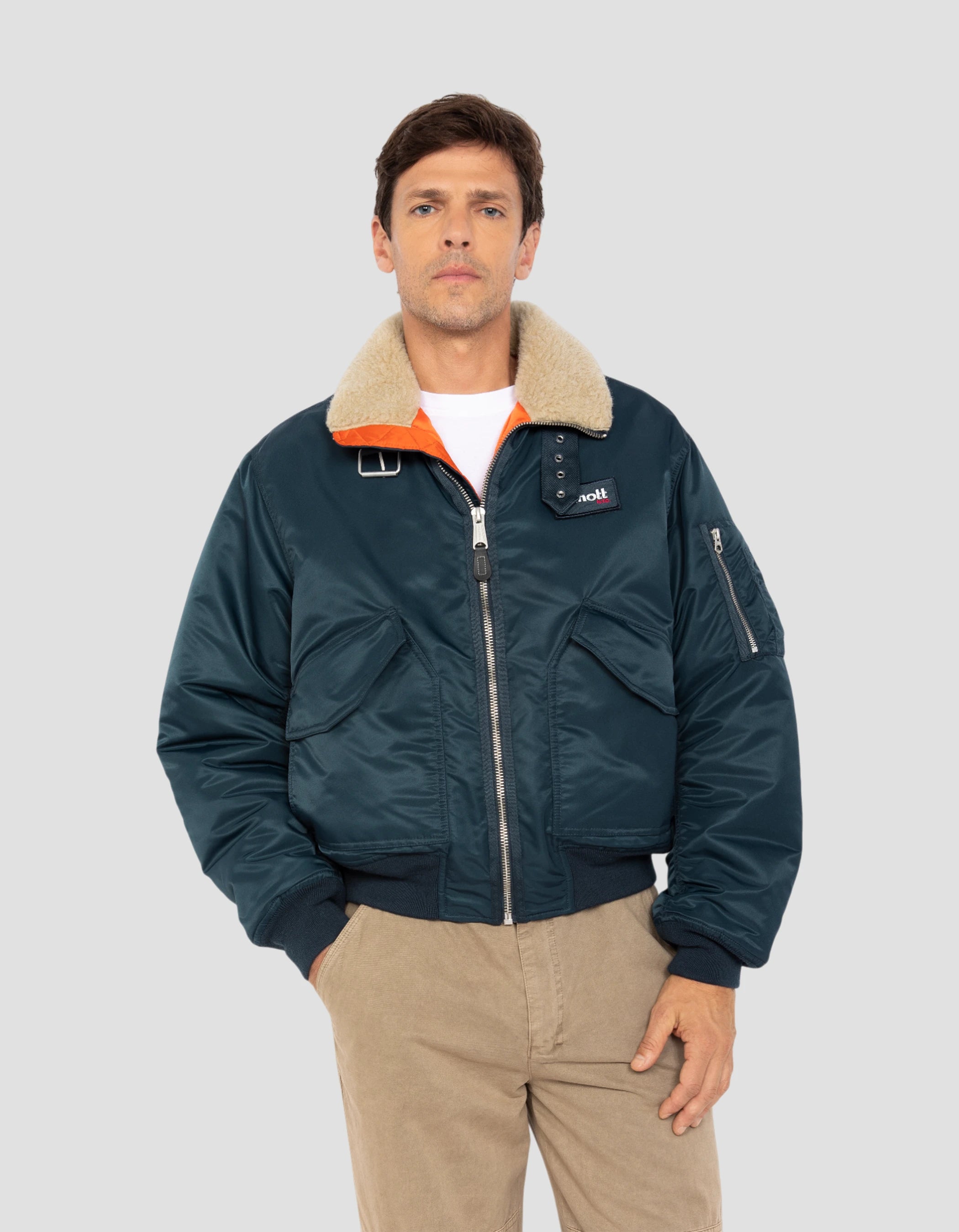 Dunkelblaue Pilotjacke-3