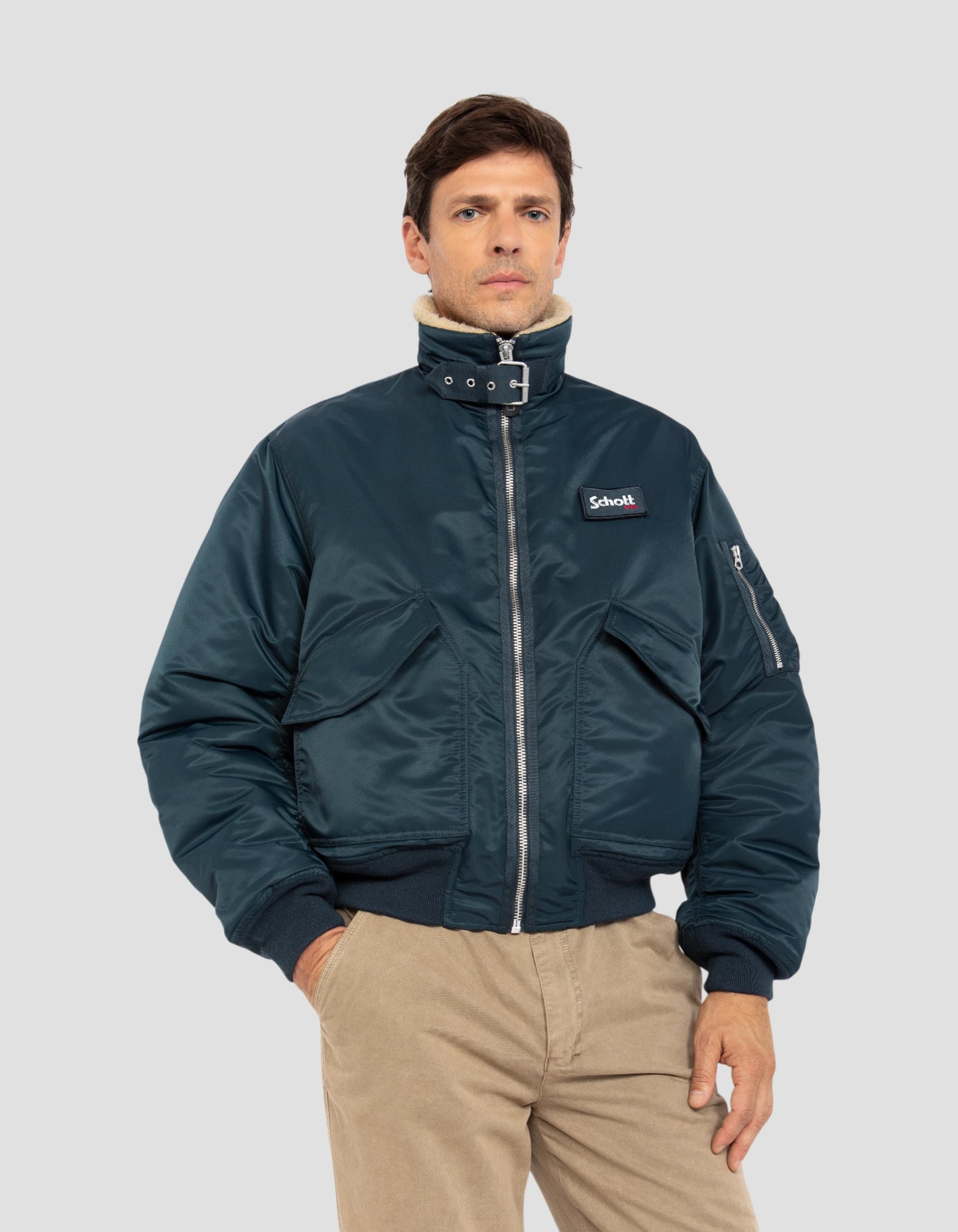 Dunkelblaue Pilotjacke