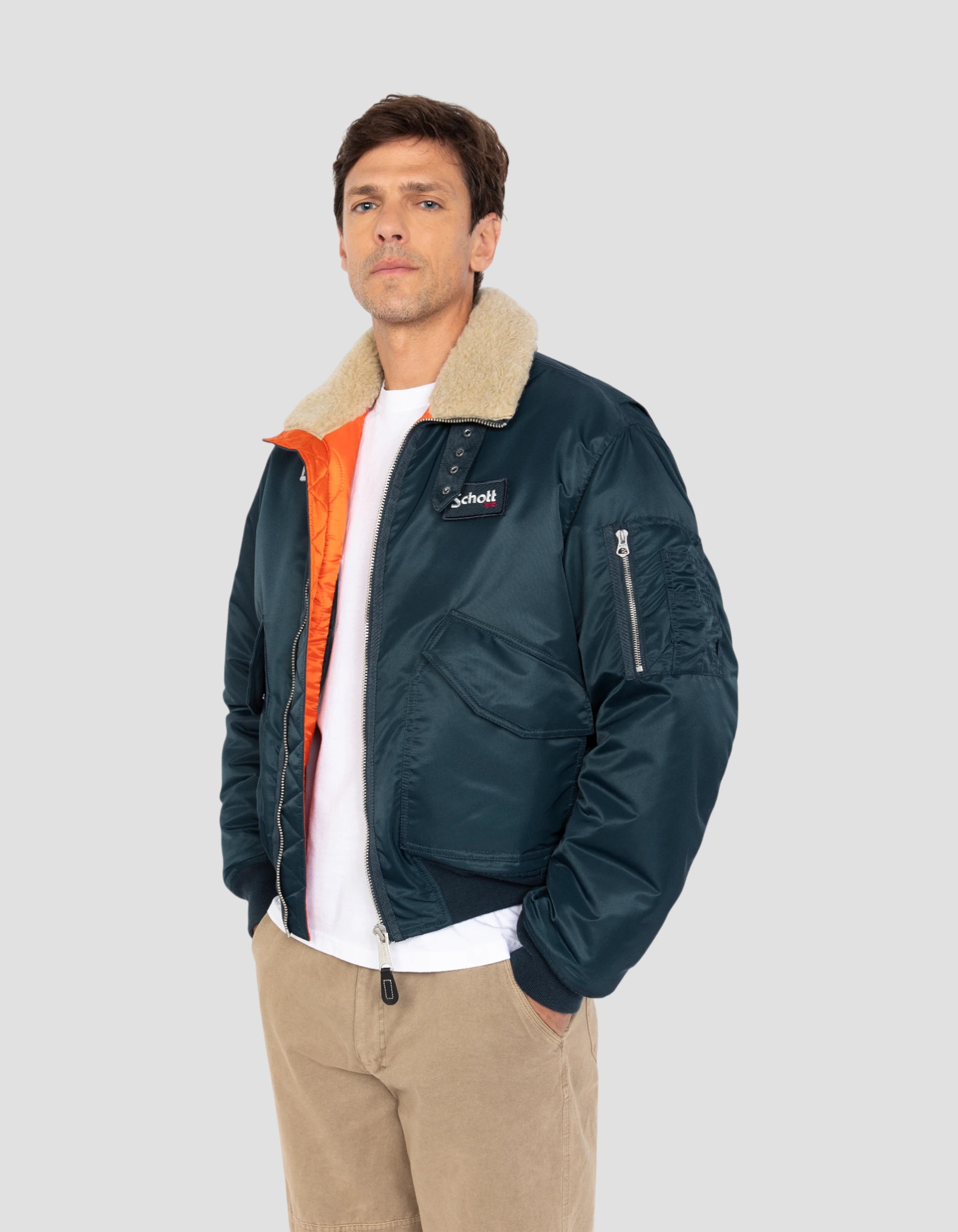 Dunkelblaue Pilotjacke-5