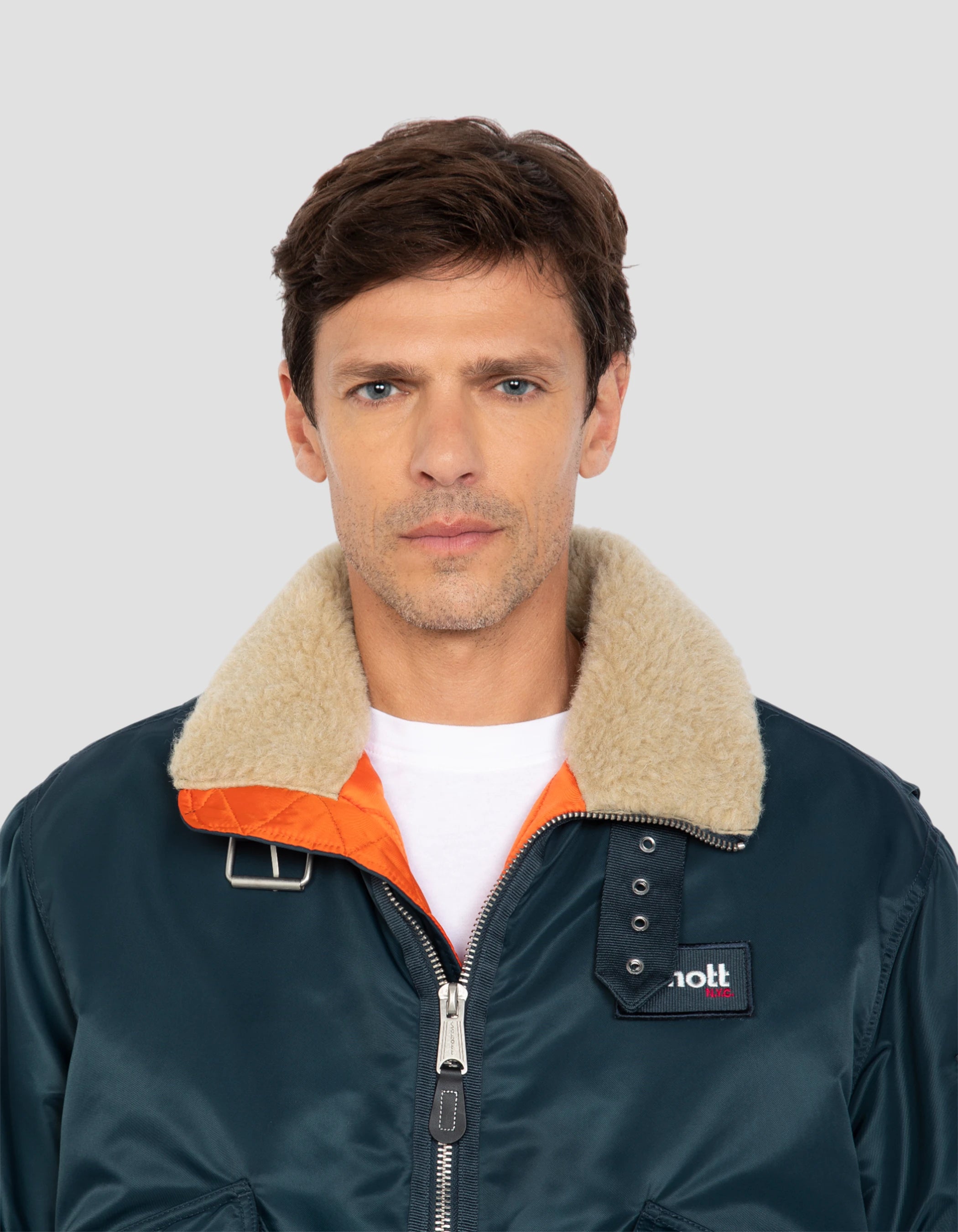 Dunkelblaue Pilotjacke-6