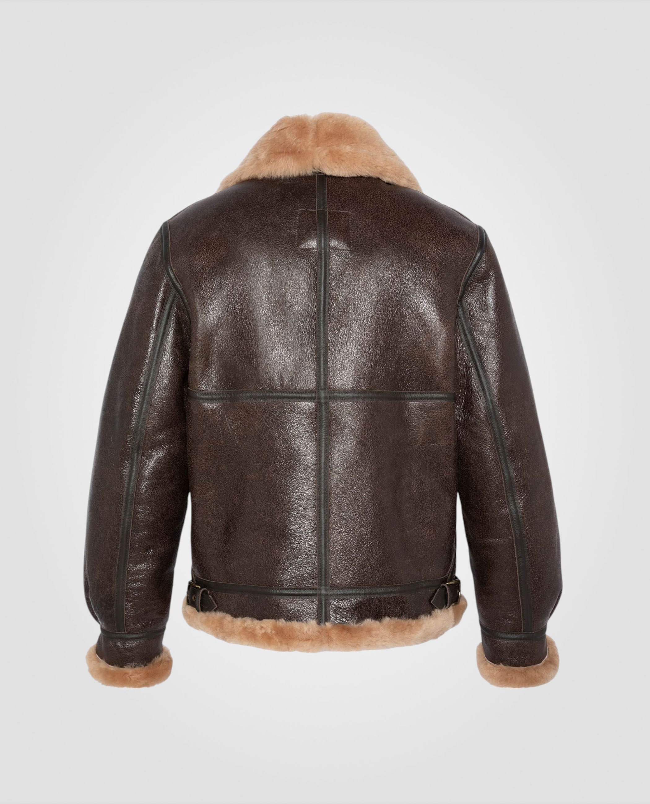 Bomber B-3 Kastanien und vergoldete mythische USA, Schafleder-2